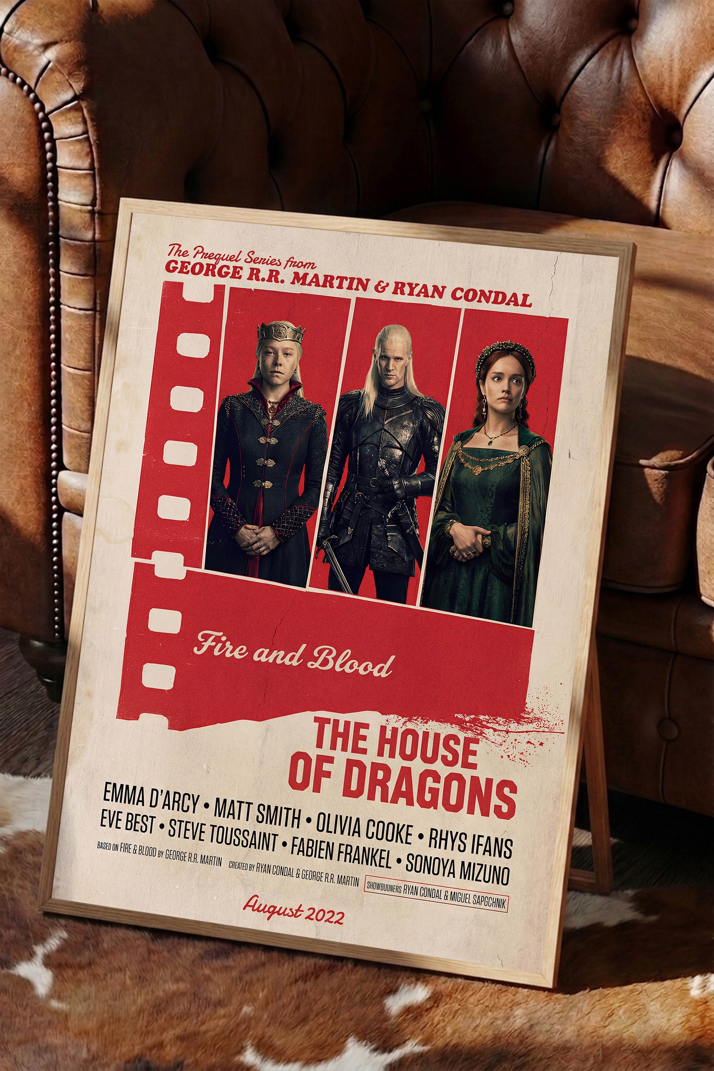 House of the Dragon Ahşap Çerçeveli Poster, Sinema ve Dizi Tablo, Film Dizi Afişleri NO:112861