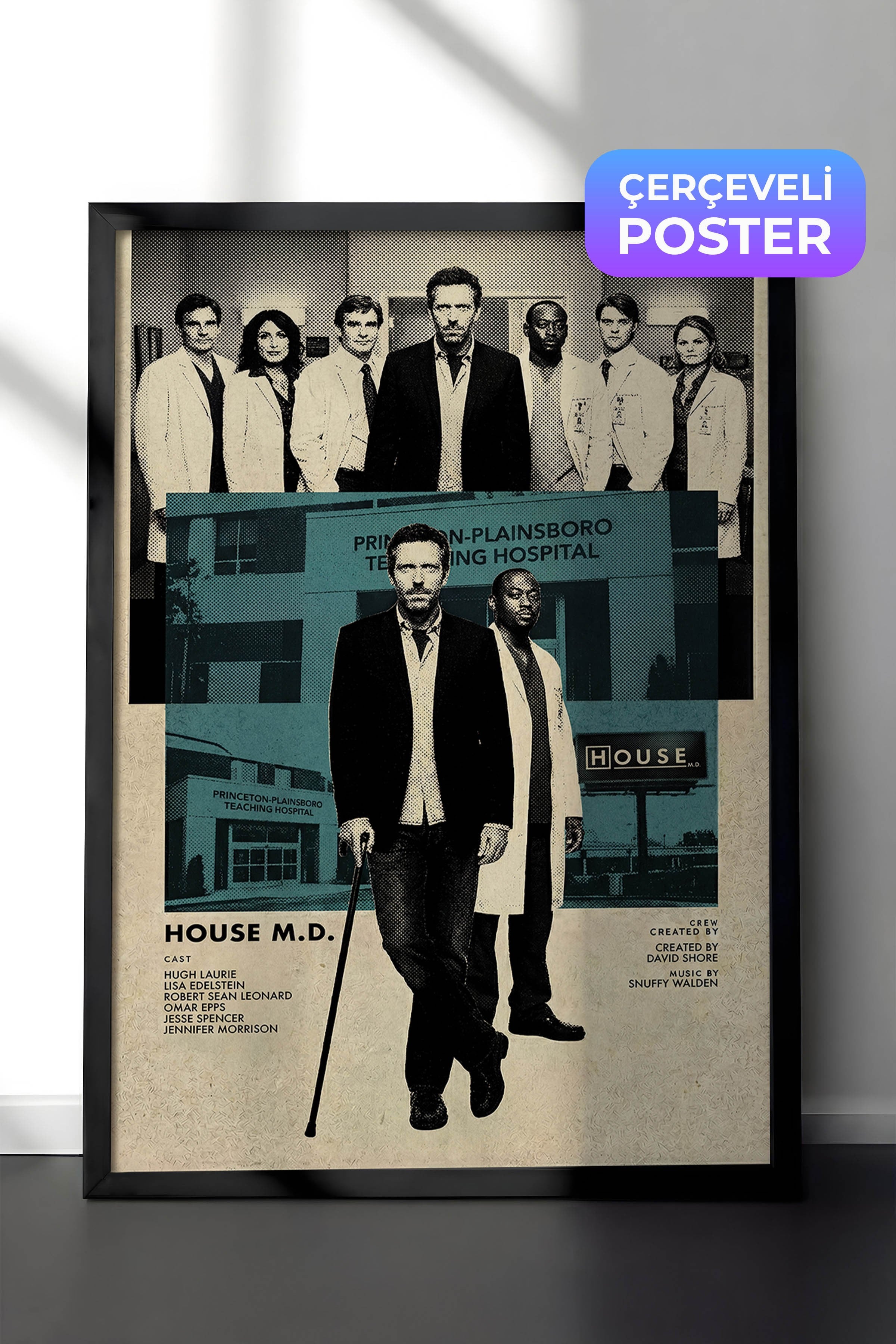 House Siyah Çerçeveli Poster, Sinema ve Dizi Tablo, Film Dizi Afişleri NO:112775