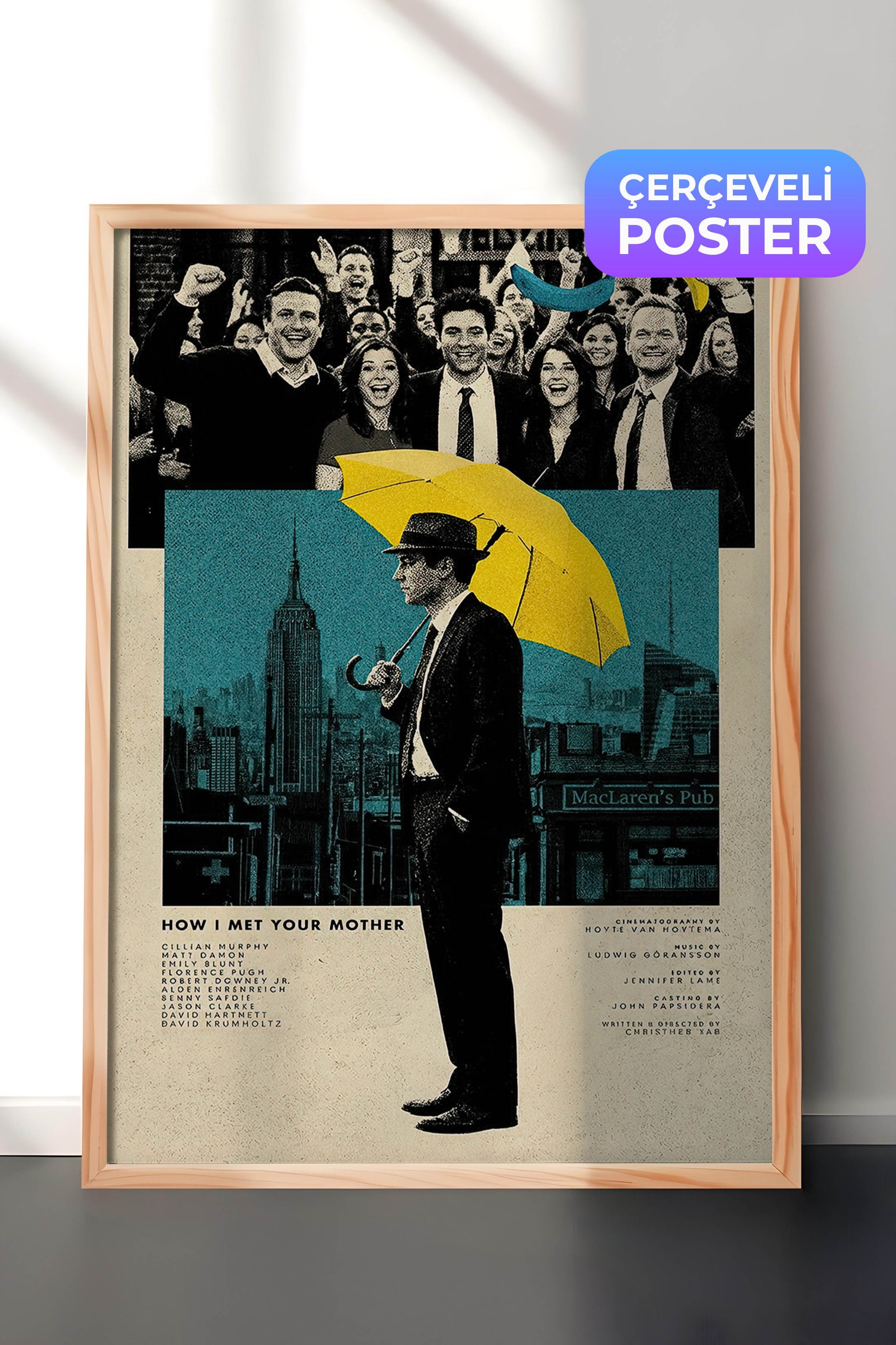 How I Met Your Mother Ahşap Çerçeveli Poster, Sinema ve Dizi Tablo, Film Dizi Afişleri NO:112772