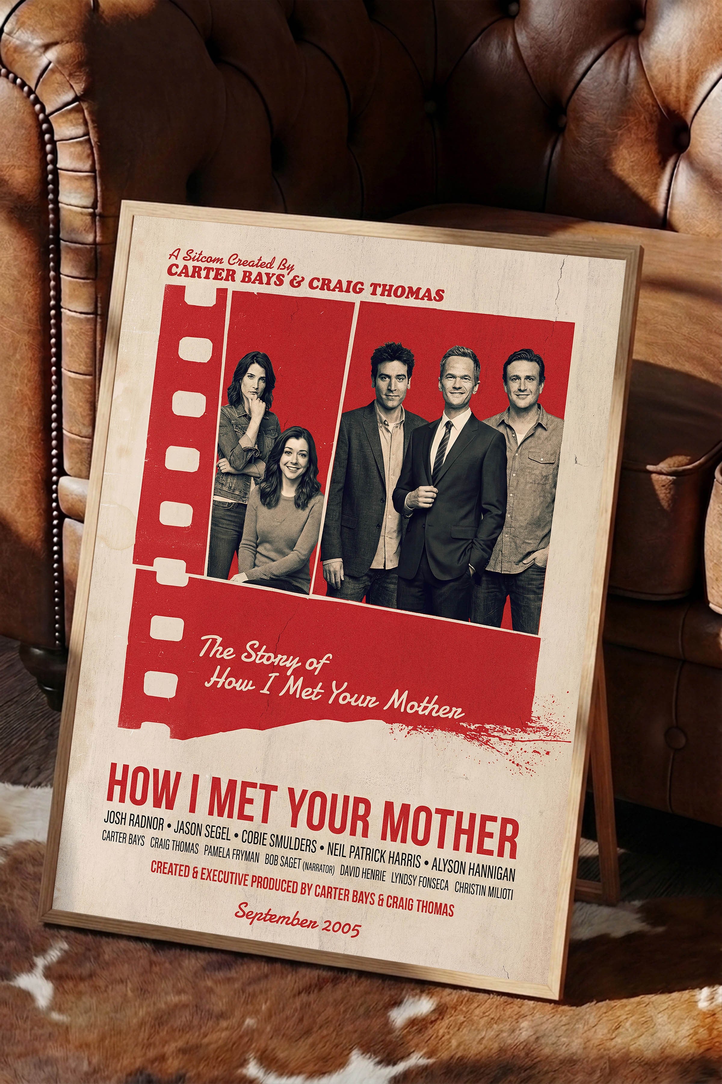 How I Met Your Mother Ahşap Çerçeveli Poster, Sinema ve Dizi Tablo, Film Dizi Afişleri NO:112847