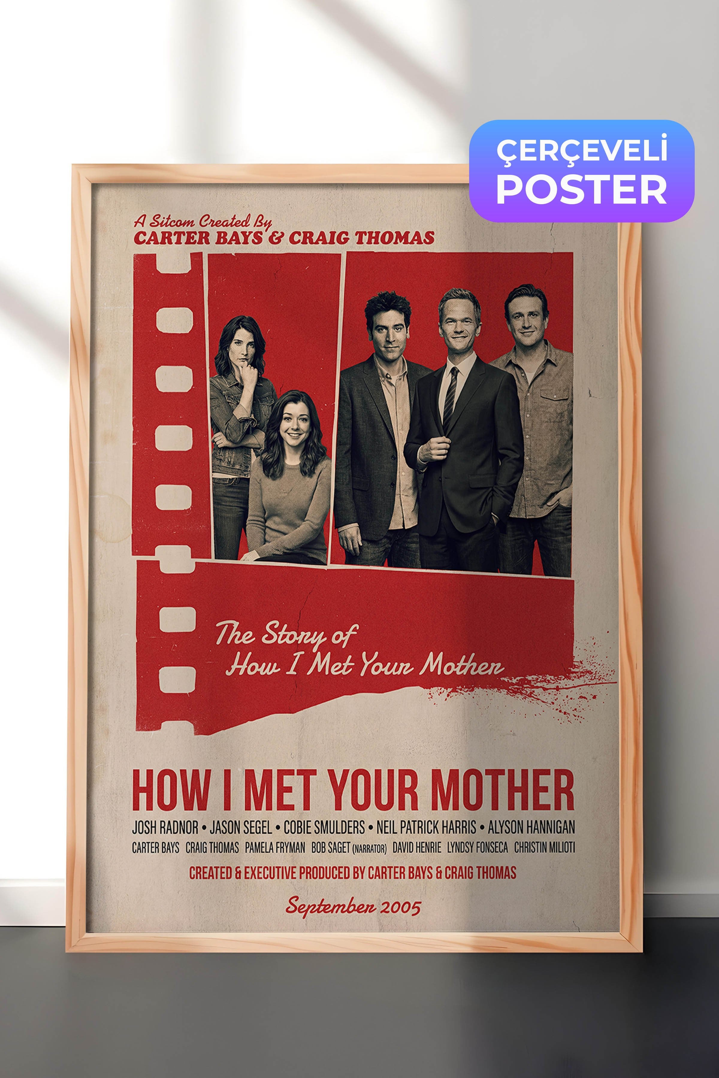 How I Met Your Mother Ahşap Çerçeveli Poster, Sinema ve Dizi Tablo, Film Dizi Afişleri NO:112847