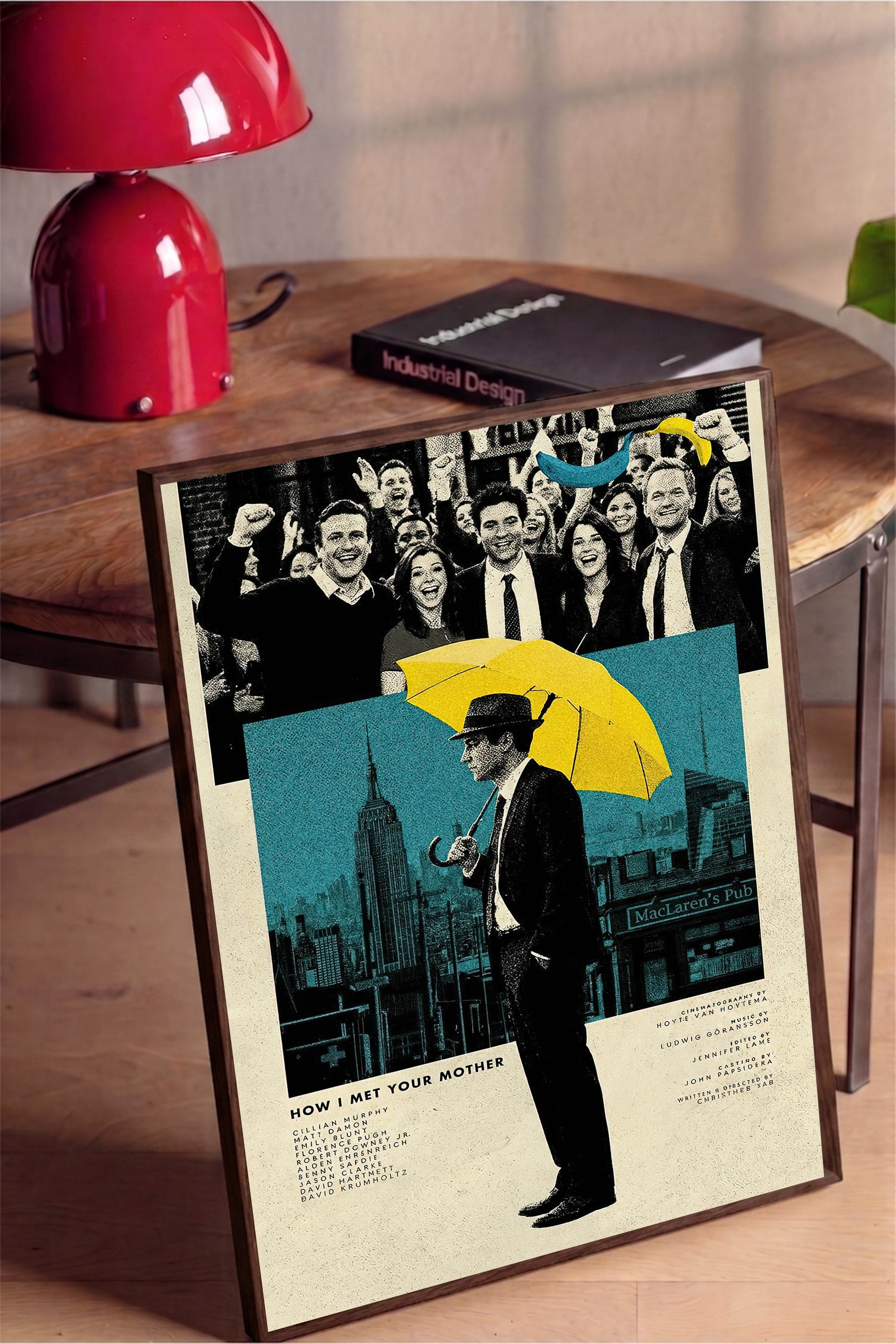 How I Met Your Mother Kahverengi Çerçeveli Poster, Sinema ve Dizi Tablo, Film Dizi Afişleri NO:112772