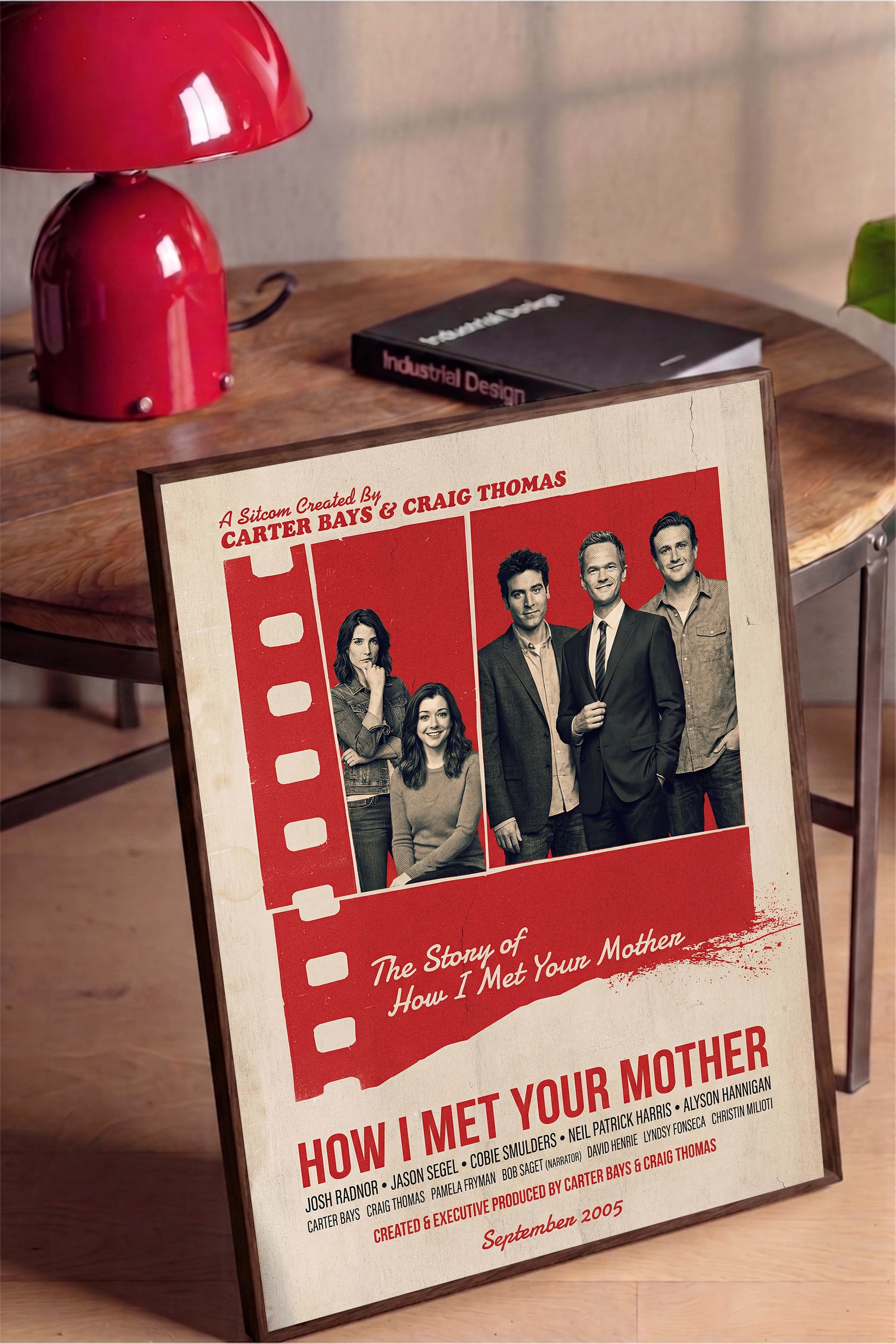 How I Met Your Mother Kahverengi Çerçeveli Poster, Sinema ve Dizi Tablo, Film Dizi Afişleri NO:112847