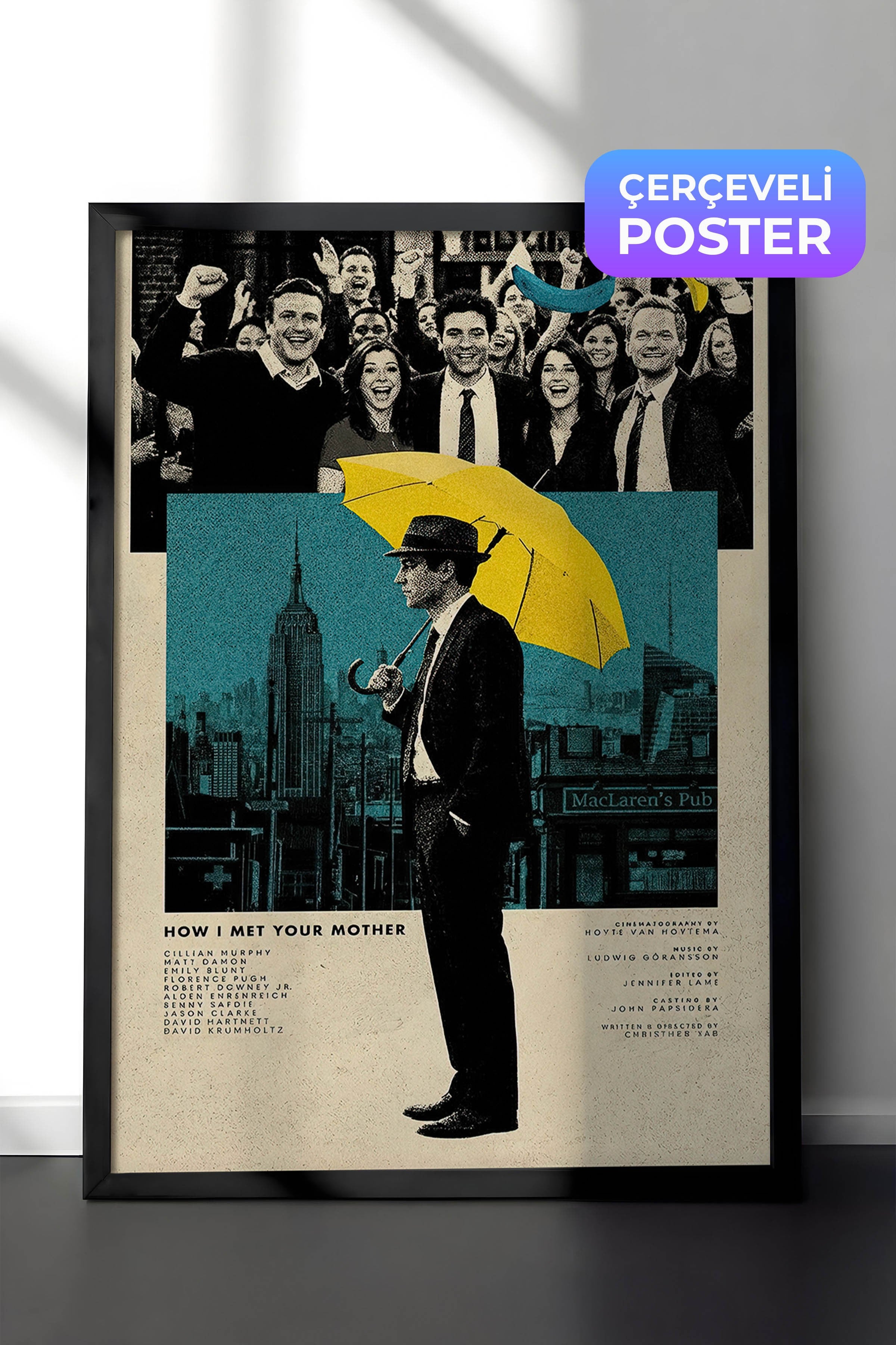 How I Met Your Mother Siyah Çerçeveli Poster, Sinema ve Dizi Tablo, Film Dizi Afişleri NO:112772