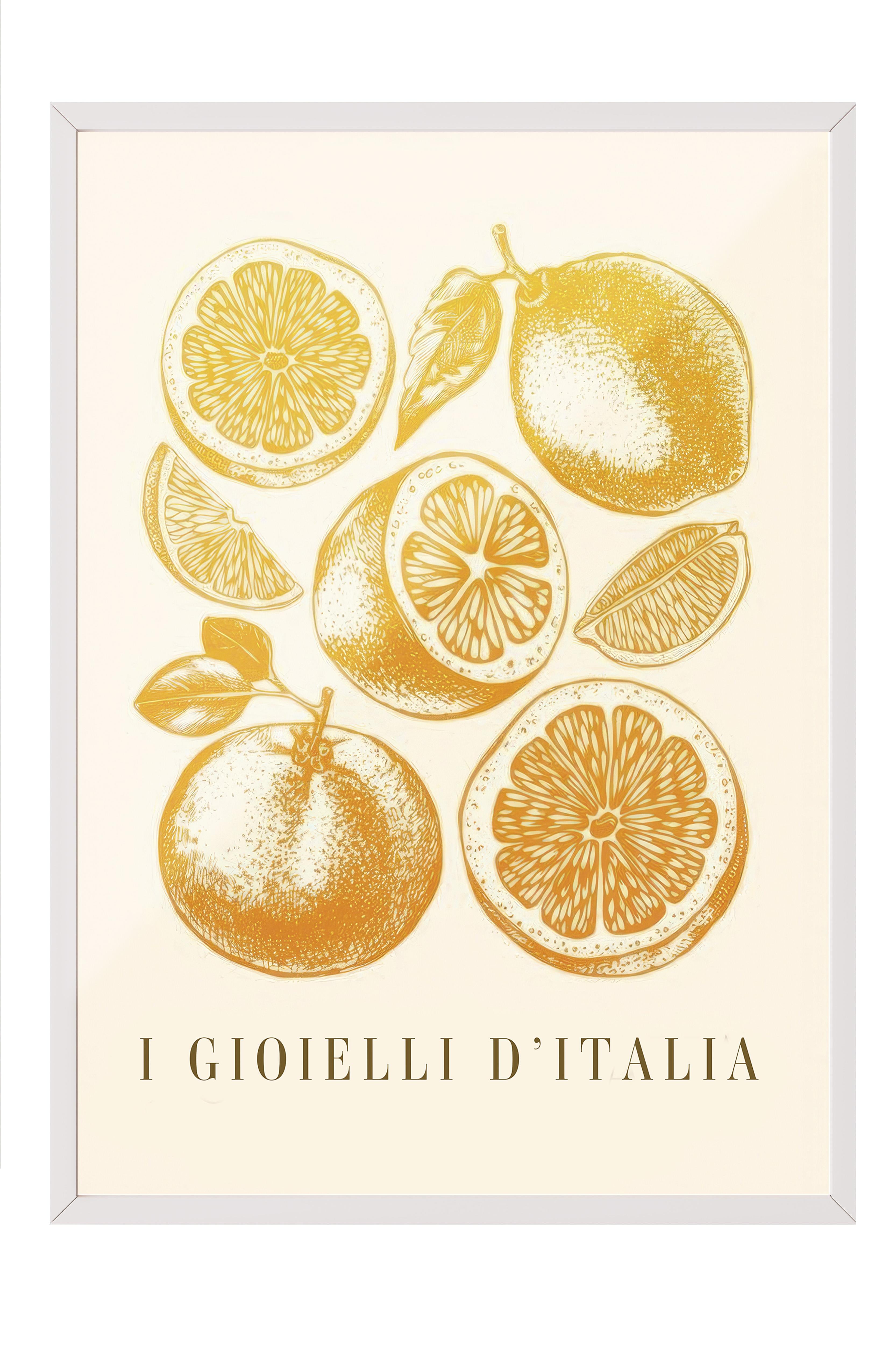 I Gioielli D'Italia Çerçeveli Tablo, Beyaz Çerçeve ve Poster, Duvar Tablosu Comfort Serisi NO:108566