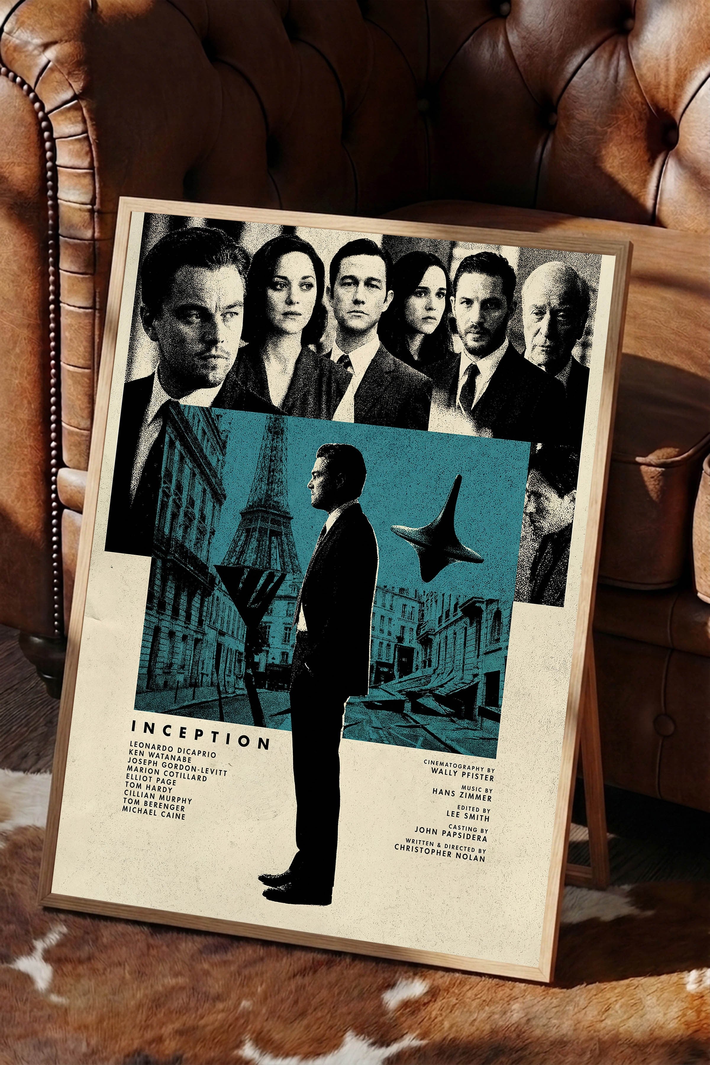 Inception Ahşap Çerçeveli Poster, Sinema ve Dizi Tablo, Film Dizi Afişleri NO:112805