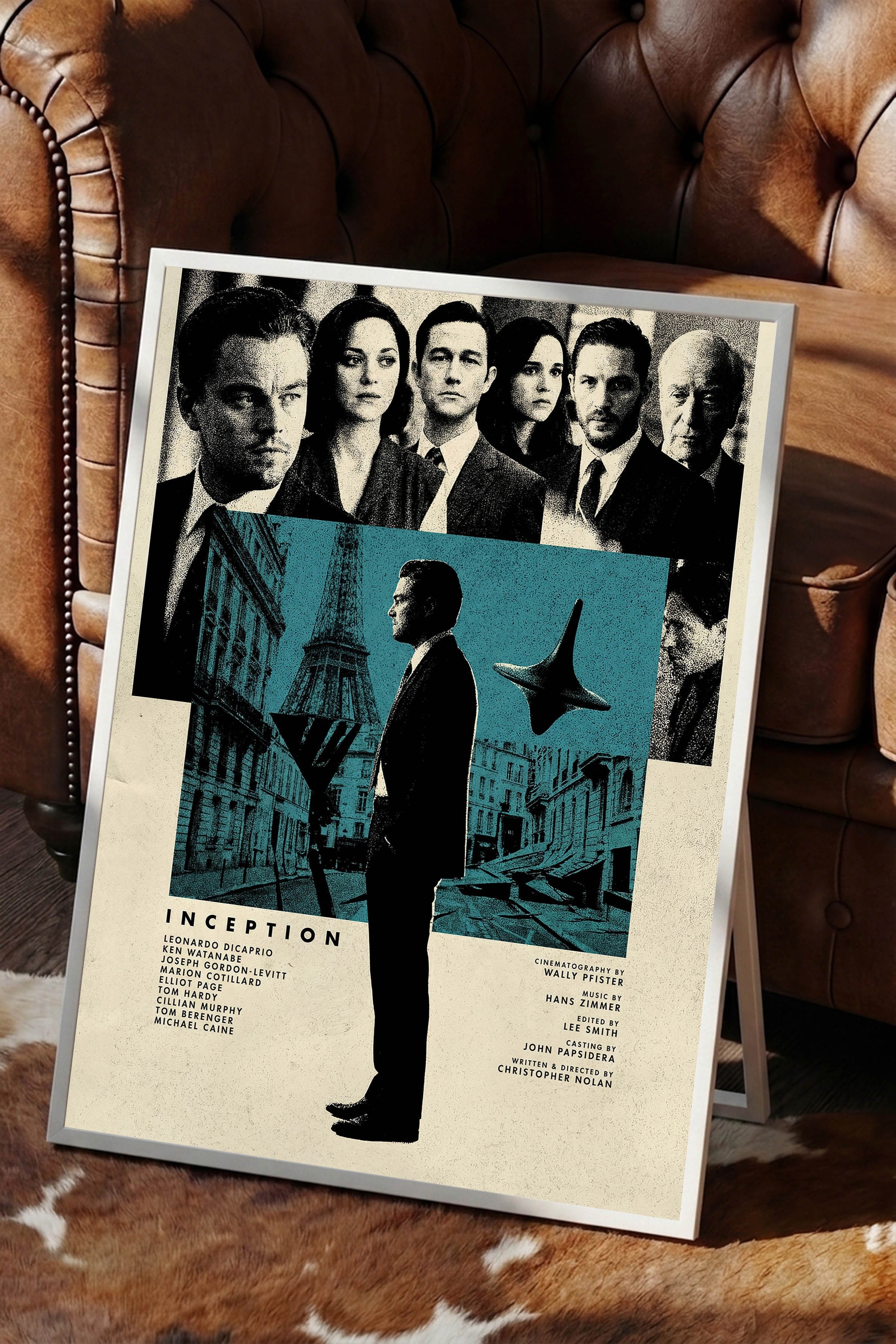 Inception Beyaz Çerçeveli Poster, Sinema ve Dizi Tablo, Film Dizi Afişleri NO:112805