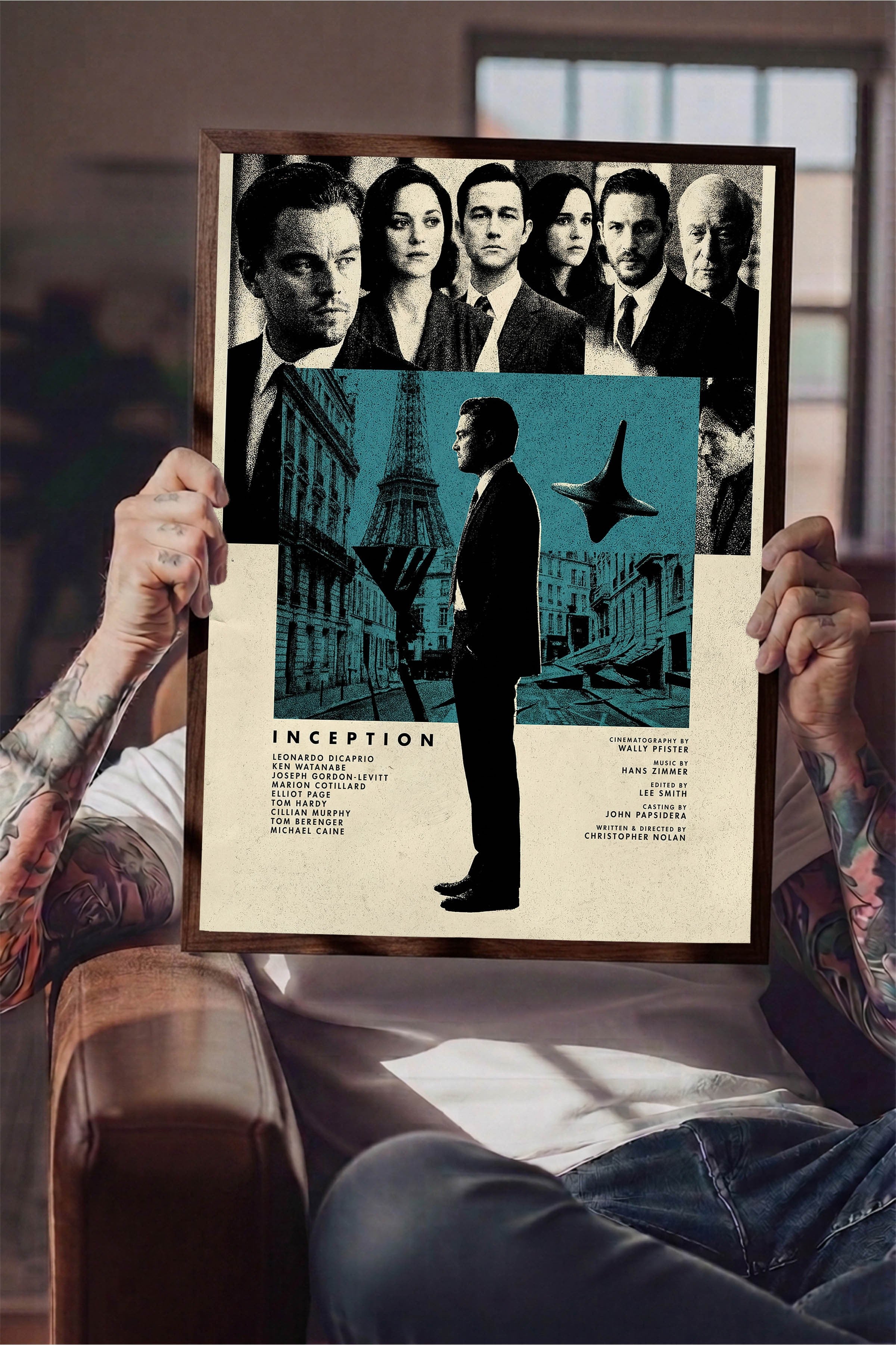 Inception Kahverengi Çerçeveli Poster, Sinema ve Dizi Tablo, Film Dizi Afişleri NO:112805