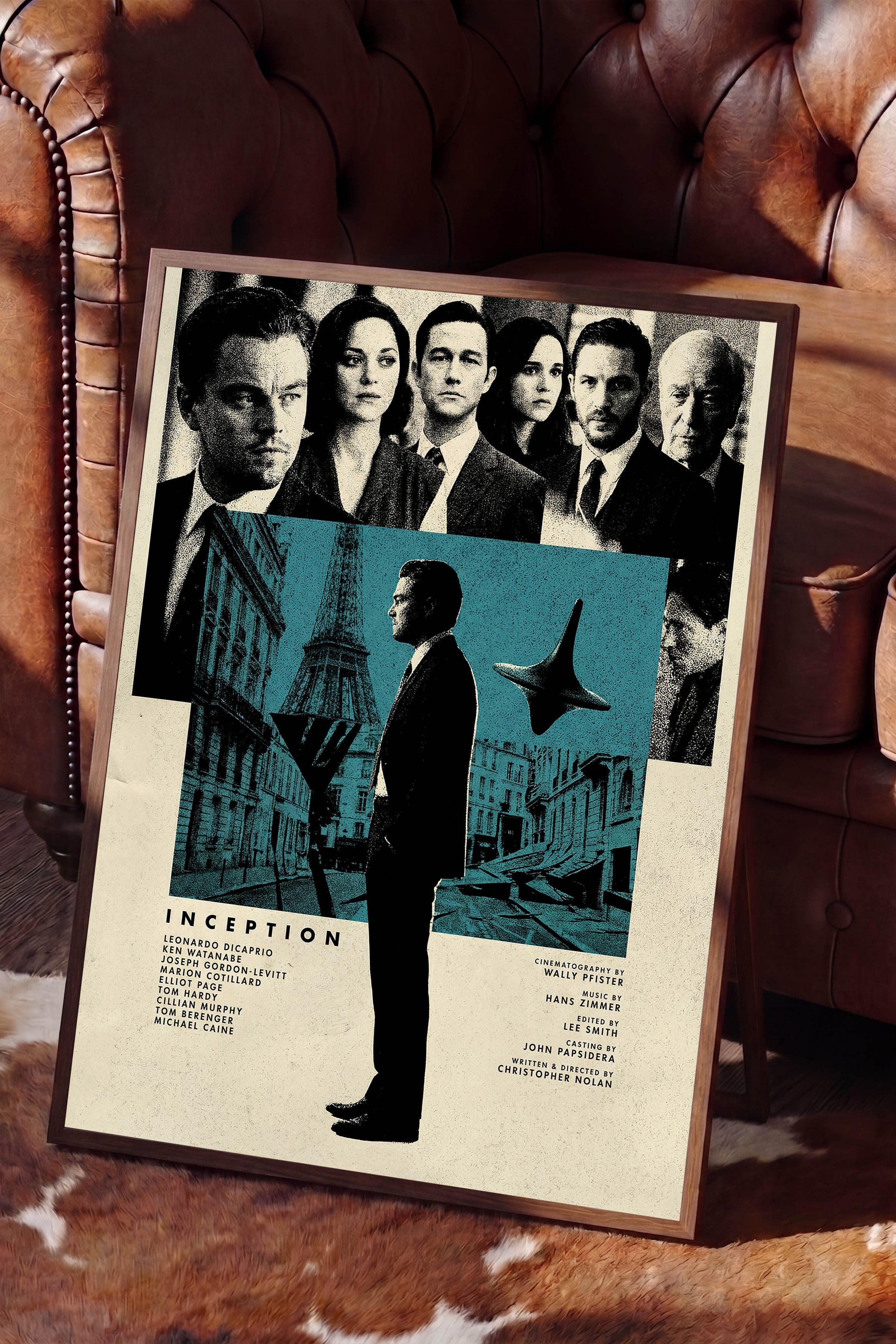 Inception Kahverengi Çerçeveli Poster, Sinema ve Dizi Tablo, Film Dizi Afişleri NO:112805
