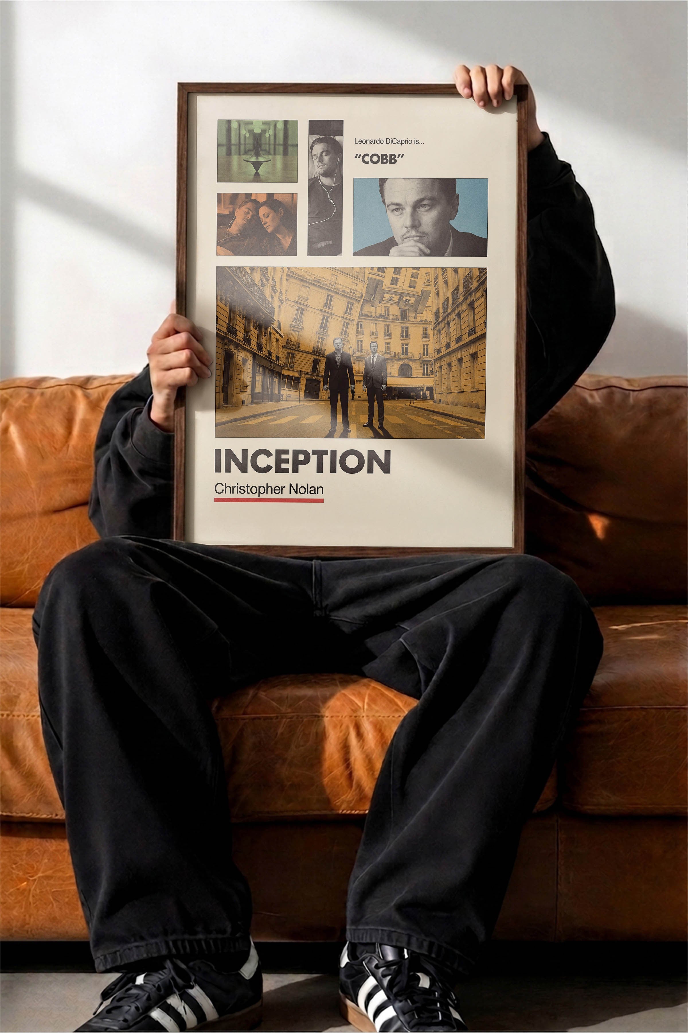 Inception Kahverengi Çerçeveli Poster, Sinema ve Dizi Tablo, Film Dizi Afişleri NO:112934
