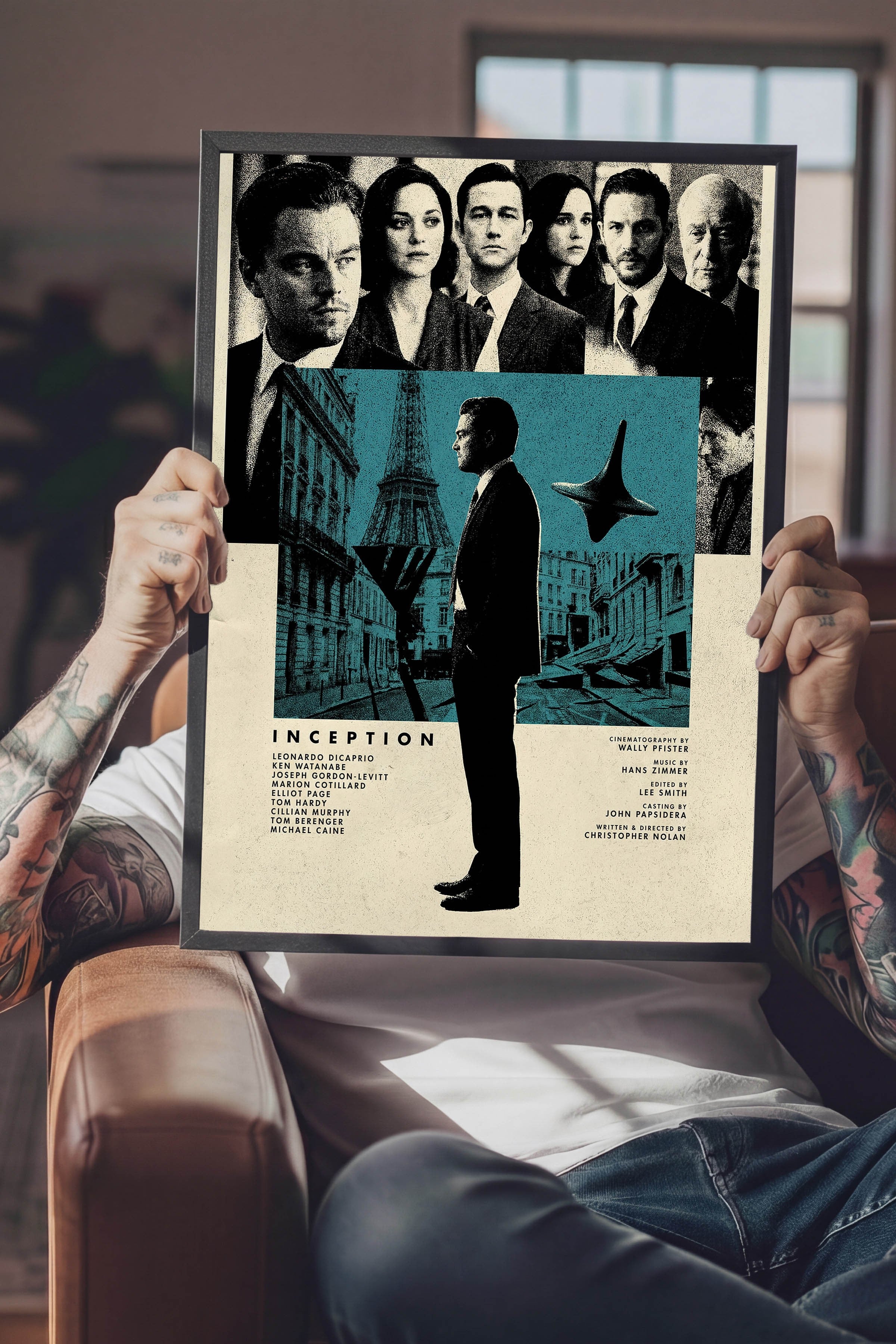 Inception Siyah Çerçeveli Poster, Sinema ve Dizi Tablo, Film Dizi Afişleri NO:112805