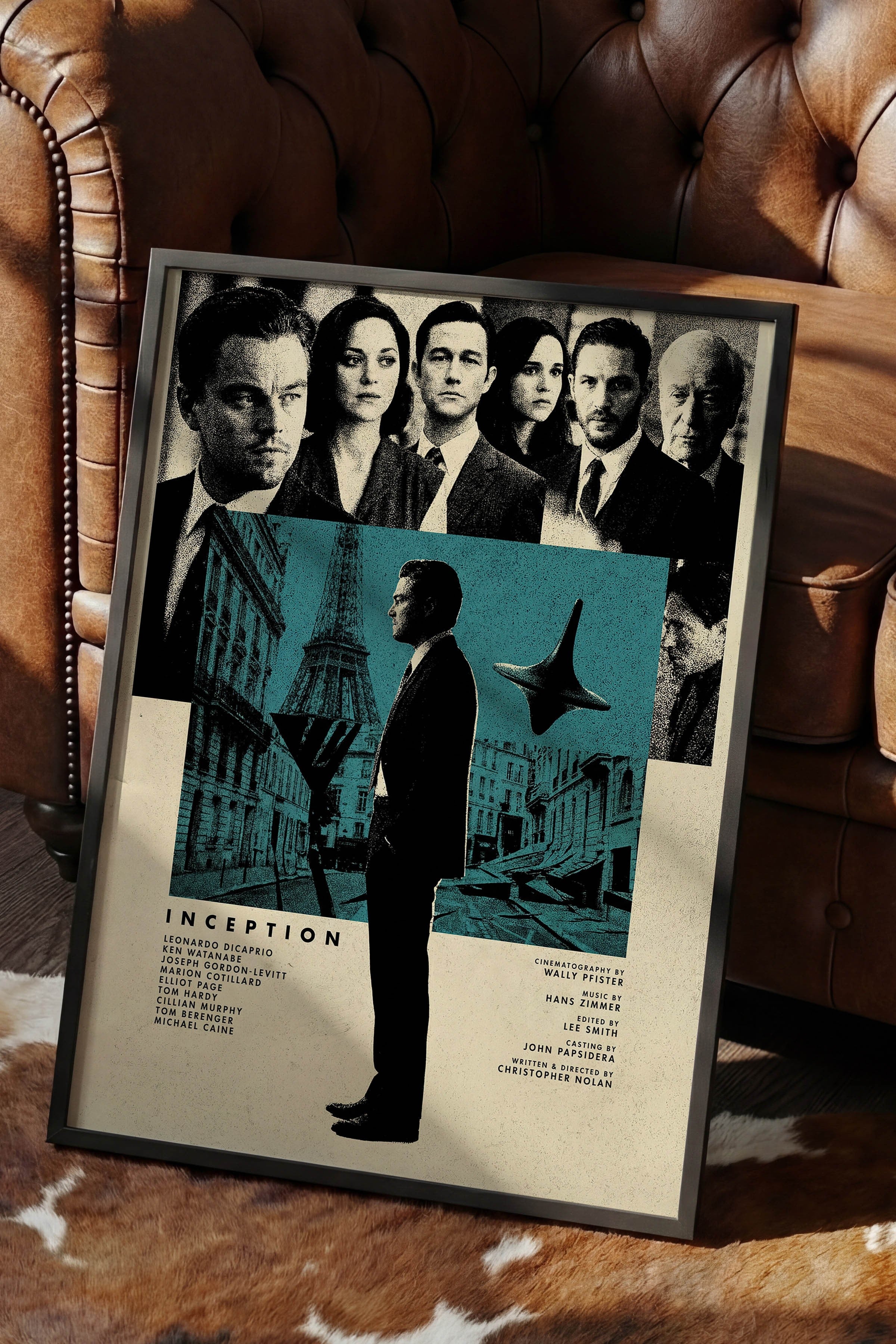 Inception Siyah Çerçeveli Poster, Sinema ve Dizi Tablo, Film Dizi Afişleri NO:112805