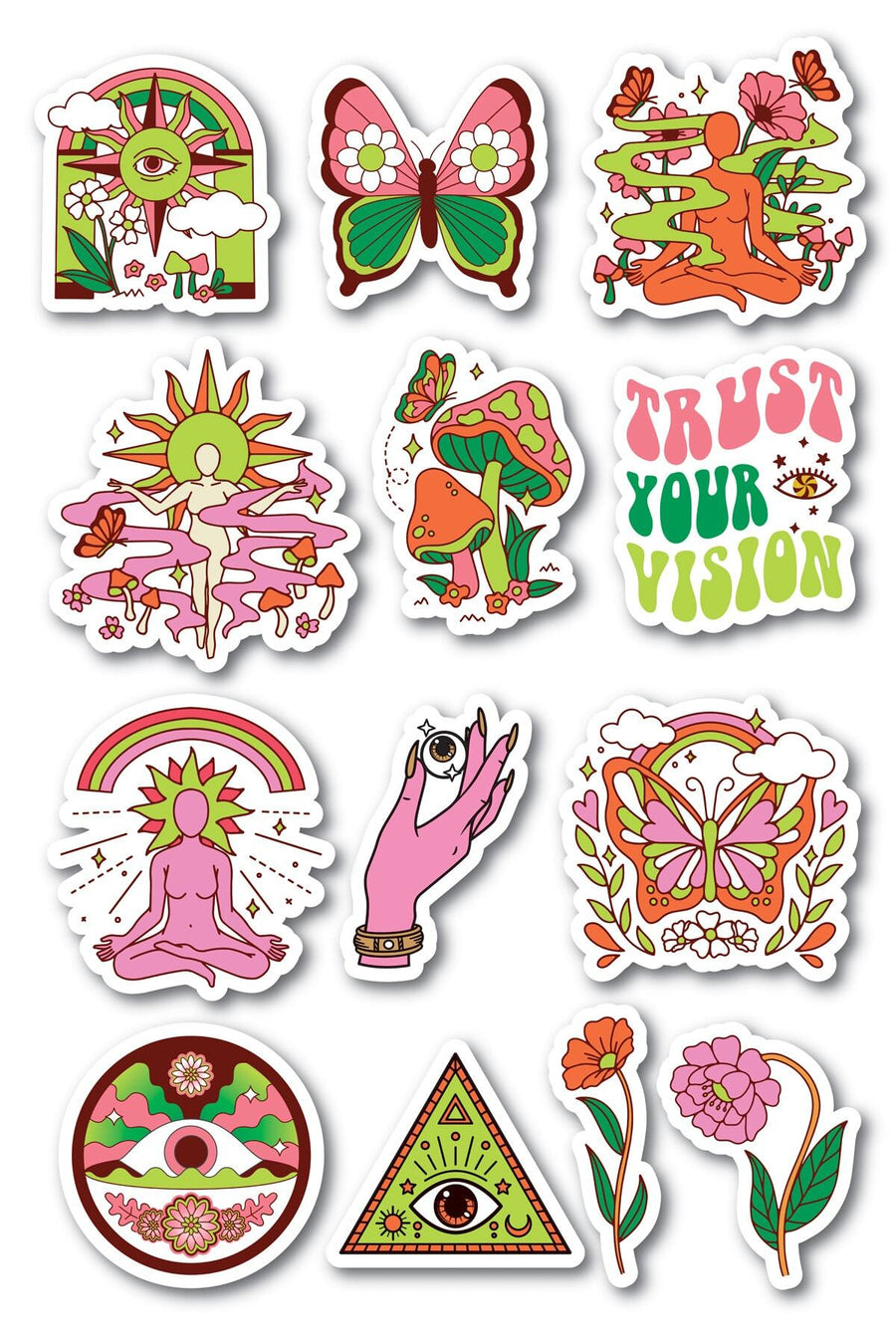 Indie Temalı Sticker Seti - 12 Adet Etiket Seti- Telefon, Tablet, Defter Laptop Uyumlu Etiket
