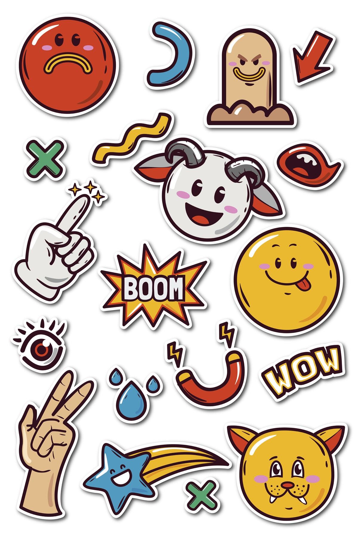 Indie Temalı Sticker Seti - 19 Adet Etiket Seti- Telefon, Tablet, Defter Laptop Uyumlu Etiket