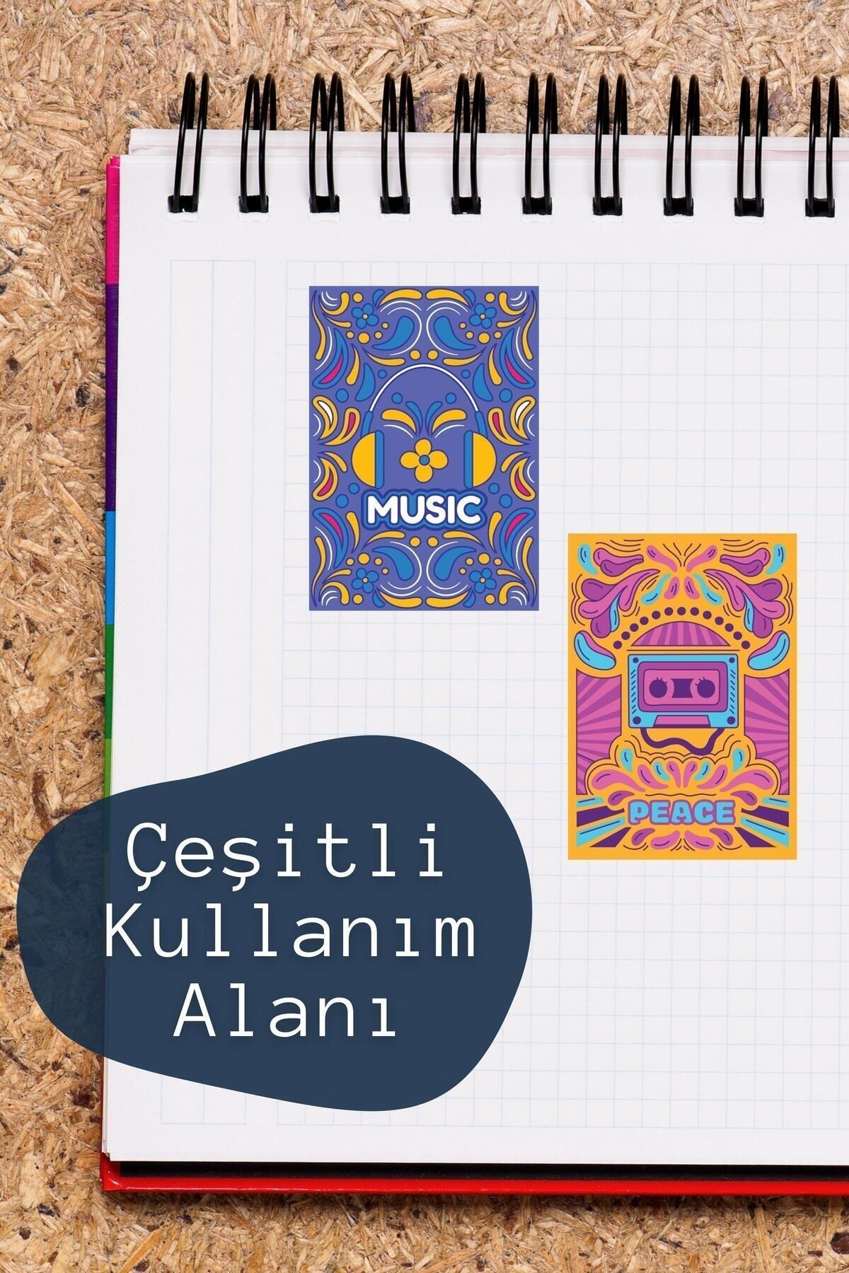 Indie Temalı Sticker Seti - 4 Adet Etiket Seti- Telefon, Tablet, Defter Laptop Uyumlu Etiket