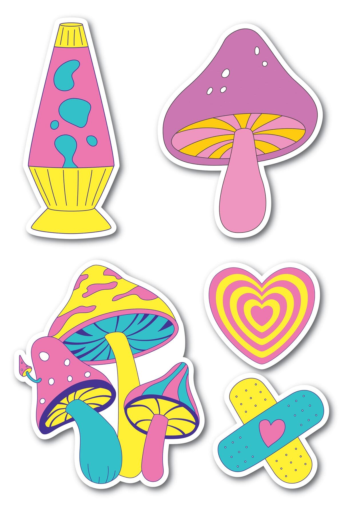 Indie Temalı Sticker Seti - 5 Adet Etiket Seti- Telefon, Tablet, Defter Laptop Uyumlu Etiket