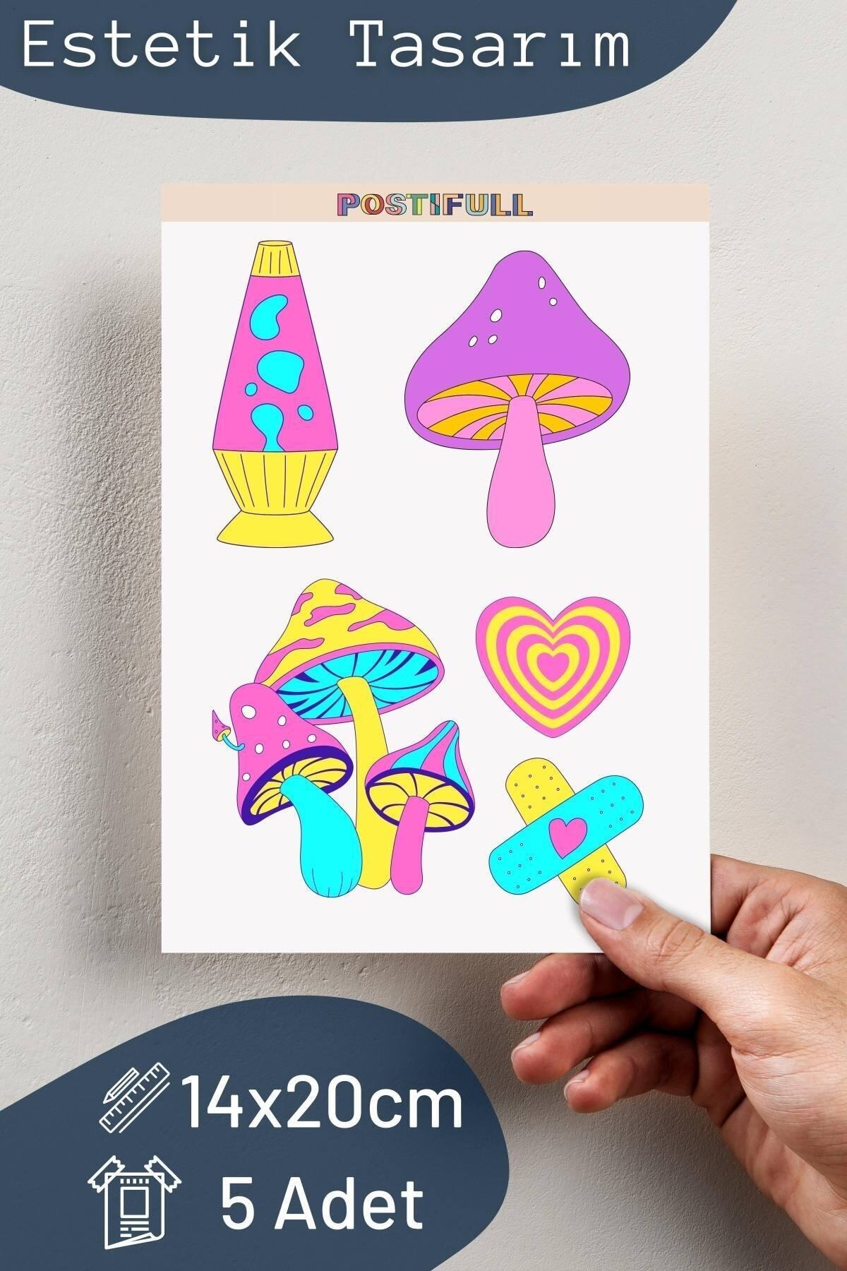 Indie Temalı Sticker Seti - 5 Adet Etiket Seti- Telefon, Tablet, Defter Laptop Uyumlu Etiket