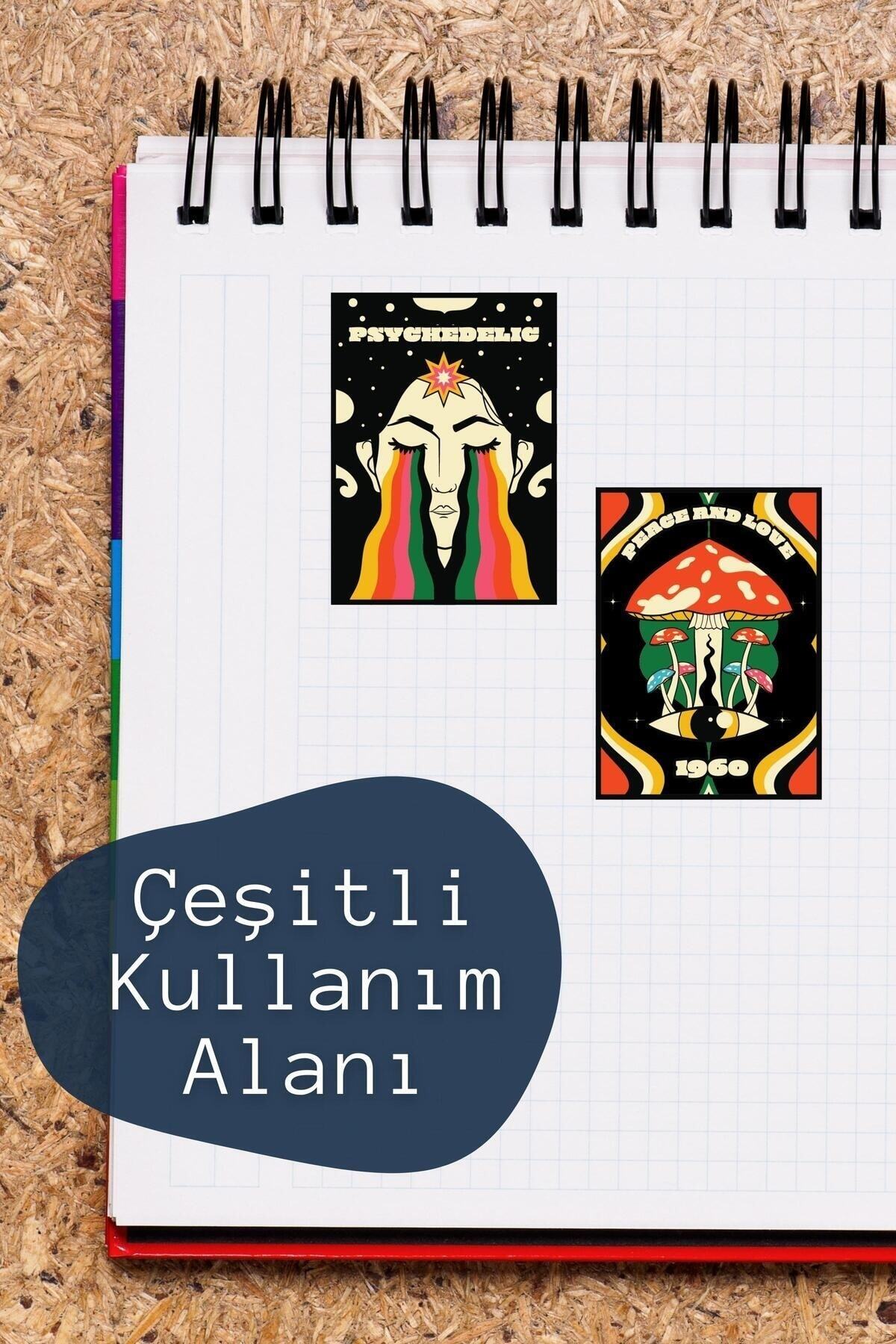Indie Temalı Sticker Seti - 6 Adet Etiket Seti- Telefon, Tablet, Defter Laptop Uyumlu Etiket