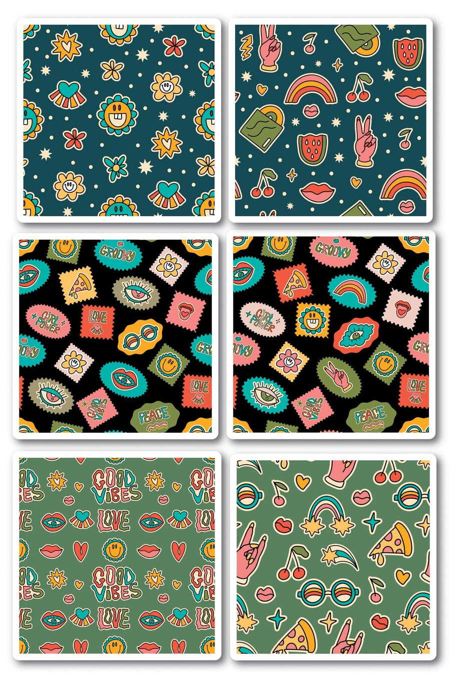 Indie Temalı Sticker Seti - 6 Adet Etiket Seti- Telefon, Tablet, Defter Laptop Uyumlu Etiket