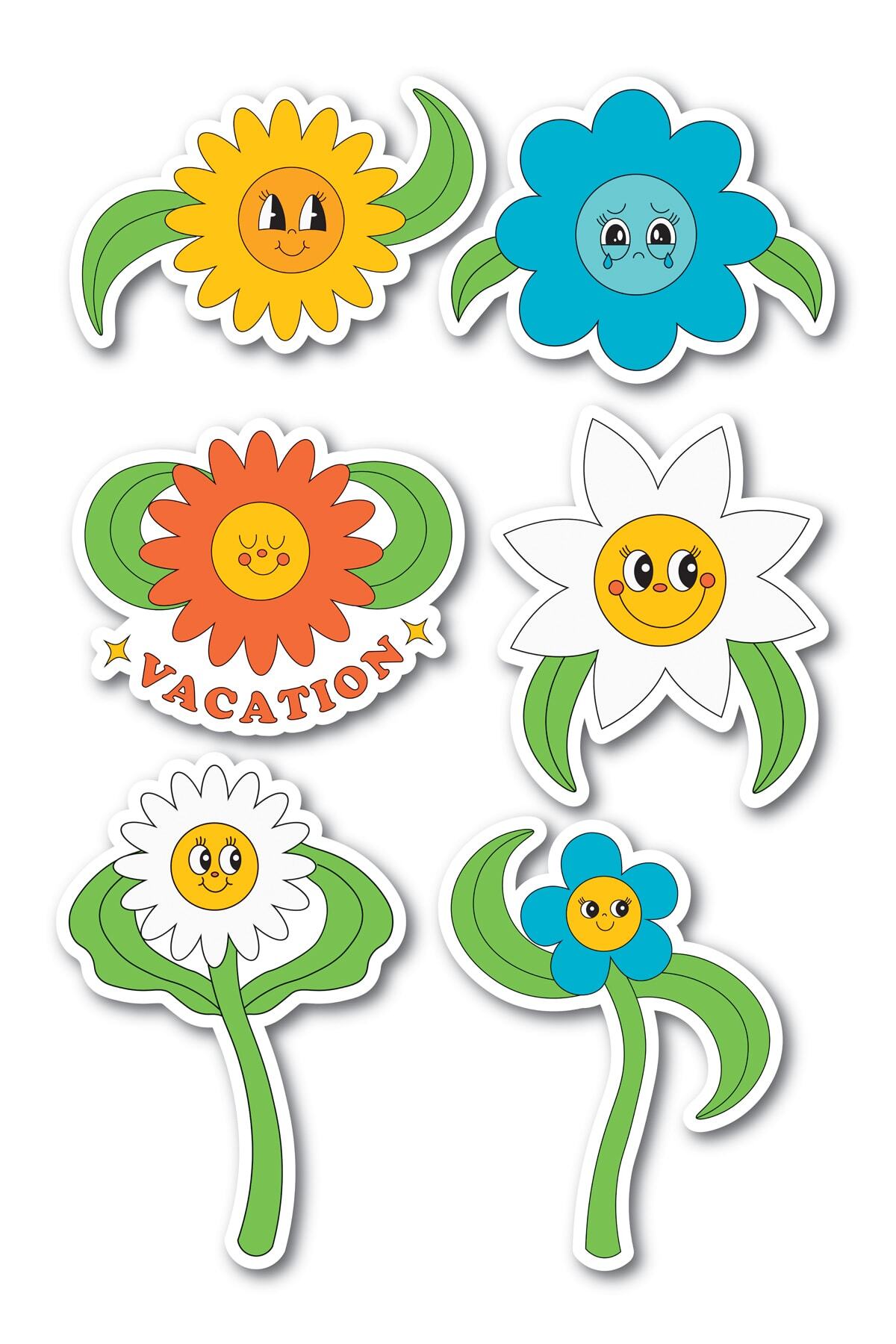 Indie Temalı Sticker Seti - 6 Adet Etiket Seti- Telefon, Tablet, Defter Laptop Uyumlu Etiket