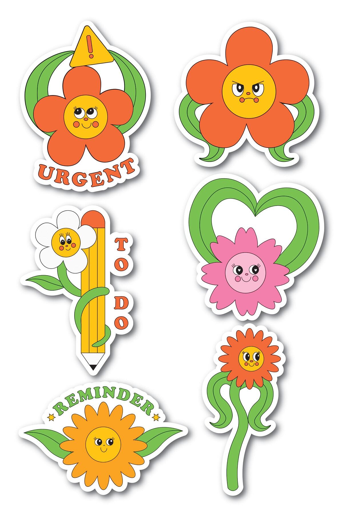 Indie Temalı Sticker Seti - 6 Adet Etiket Seti- Telefon, Tablet, Defter Laptop Uyumlu Etiket