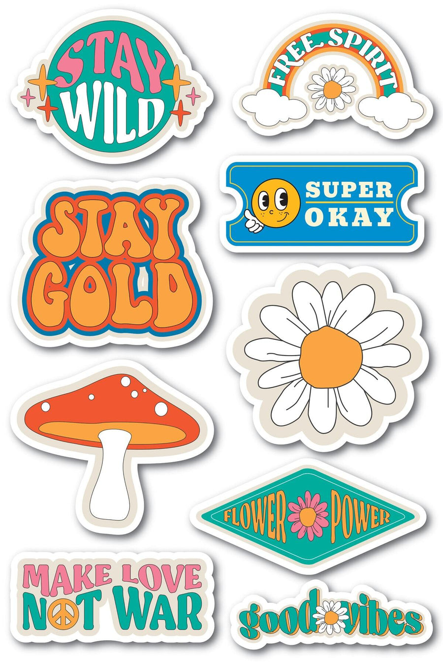 Indie Temalı Sticker Seti - 9 Adet Etiket Seti- Telefon, Tablet, Defter Laptop Uyumlu Etiket