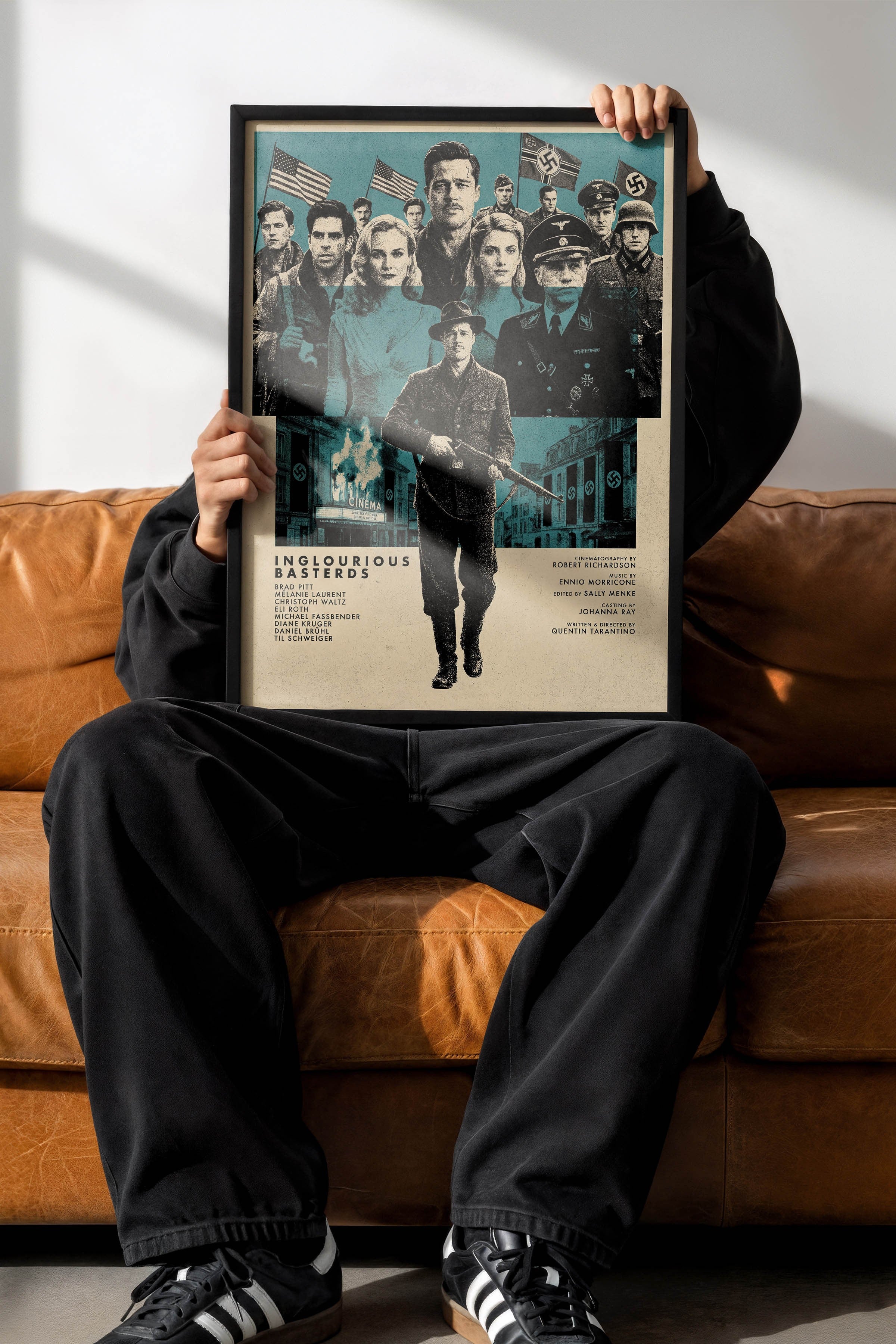 Inglourious Basterds Siyah Çerçeveli Poster, Sinema ve Dizi Tablo, Film Dizi Afişleri NO:112832