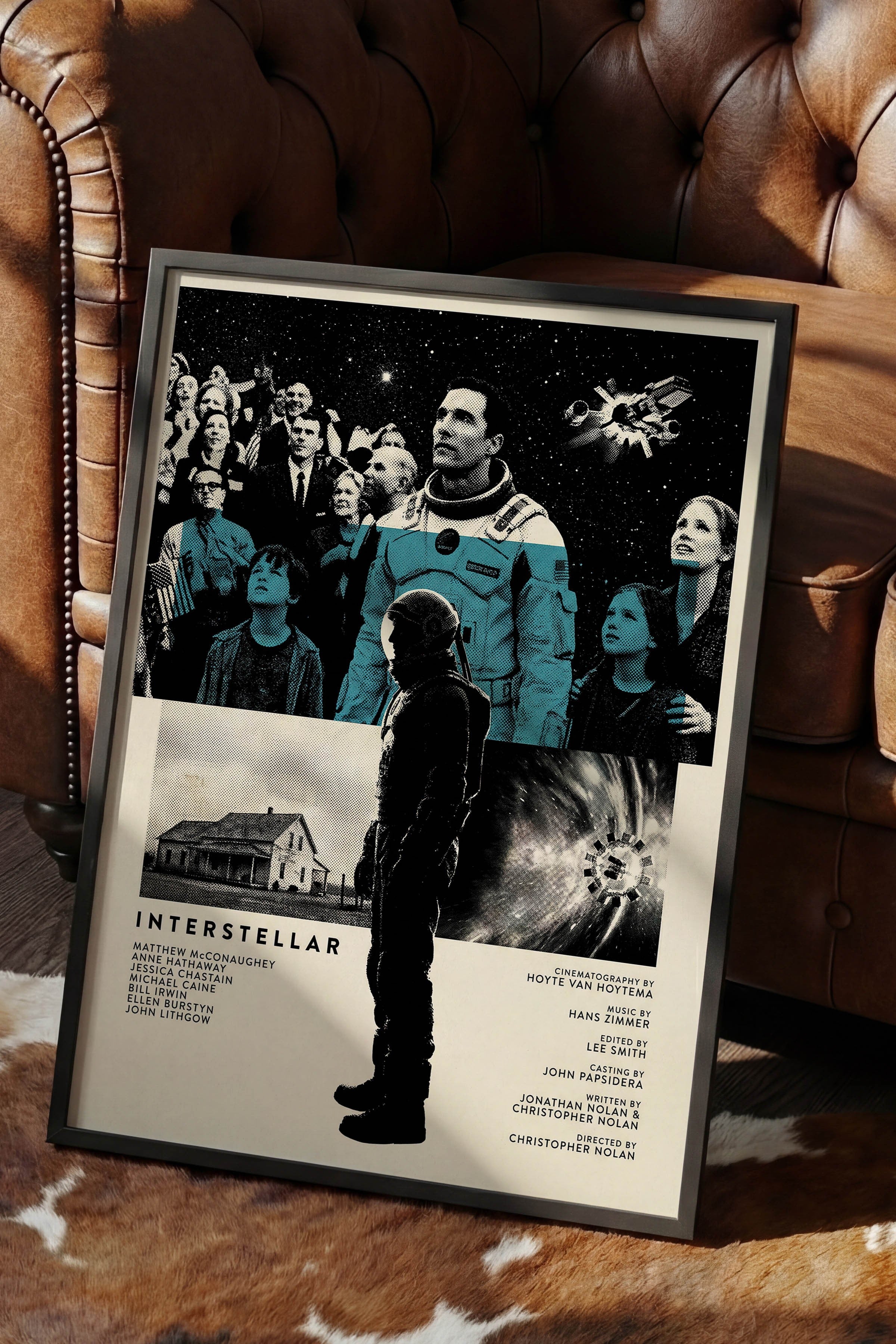 Interstellar Siyah Çerçeveli Poster, Sinema ve Dizi Tablo, Film Dizi Afişleri NO:112806
