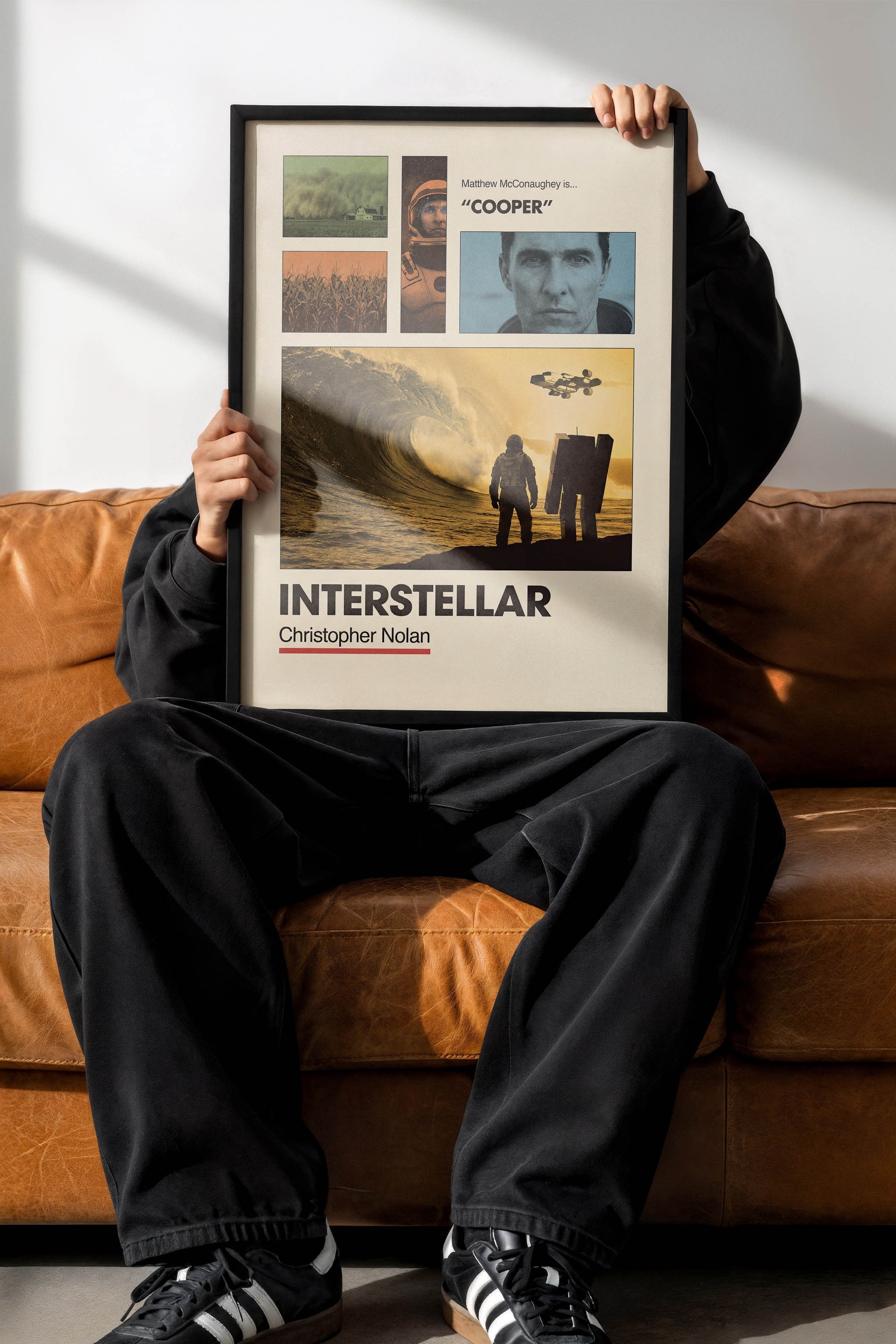Interstellar Siyah Çerçeveli Poster, Sinema ve Dizi Tablo, Film Dizi Afişleri NO:112937