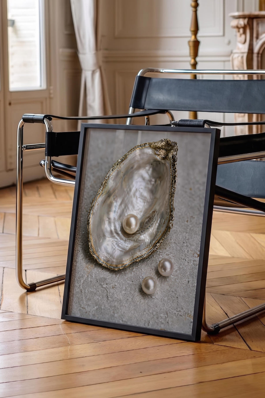 İstiridye ve İnci Old Money Poster – Siyah Çerçeveli Tablo