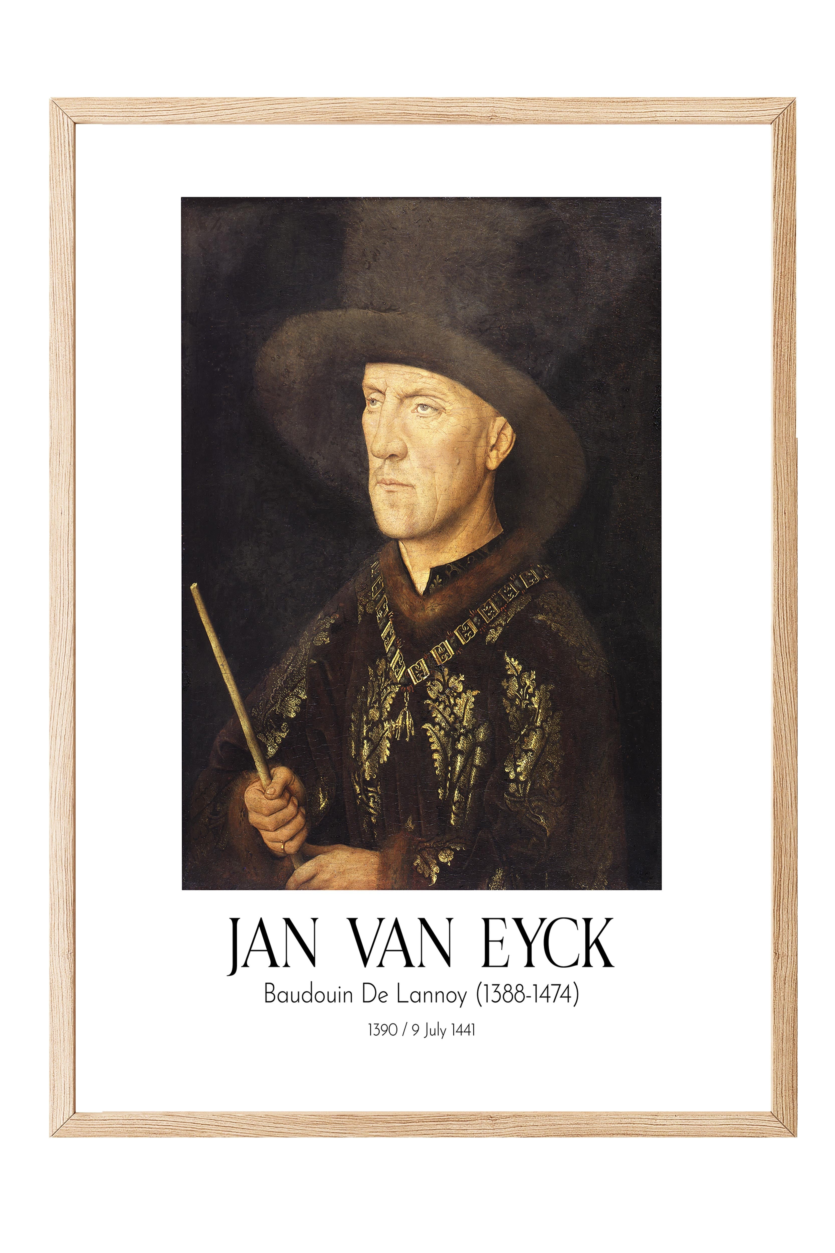 Jan Van Eyck - Baudouin De Lannoy (1388-1474), Ahşap Çerçeveli Tablo, Sanat Serisi NO:112130