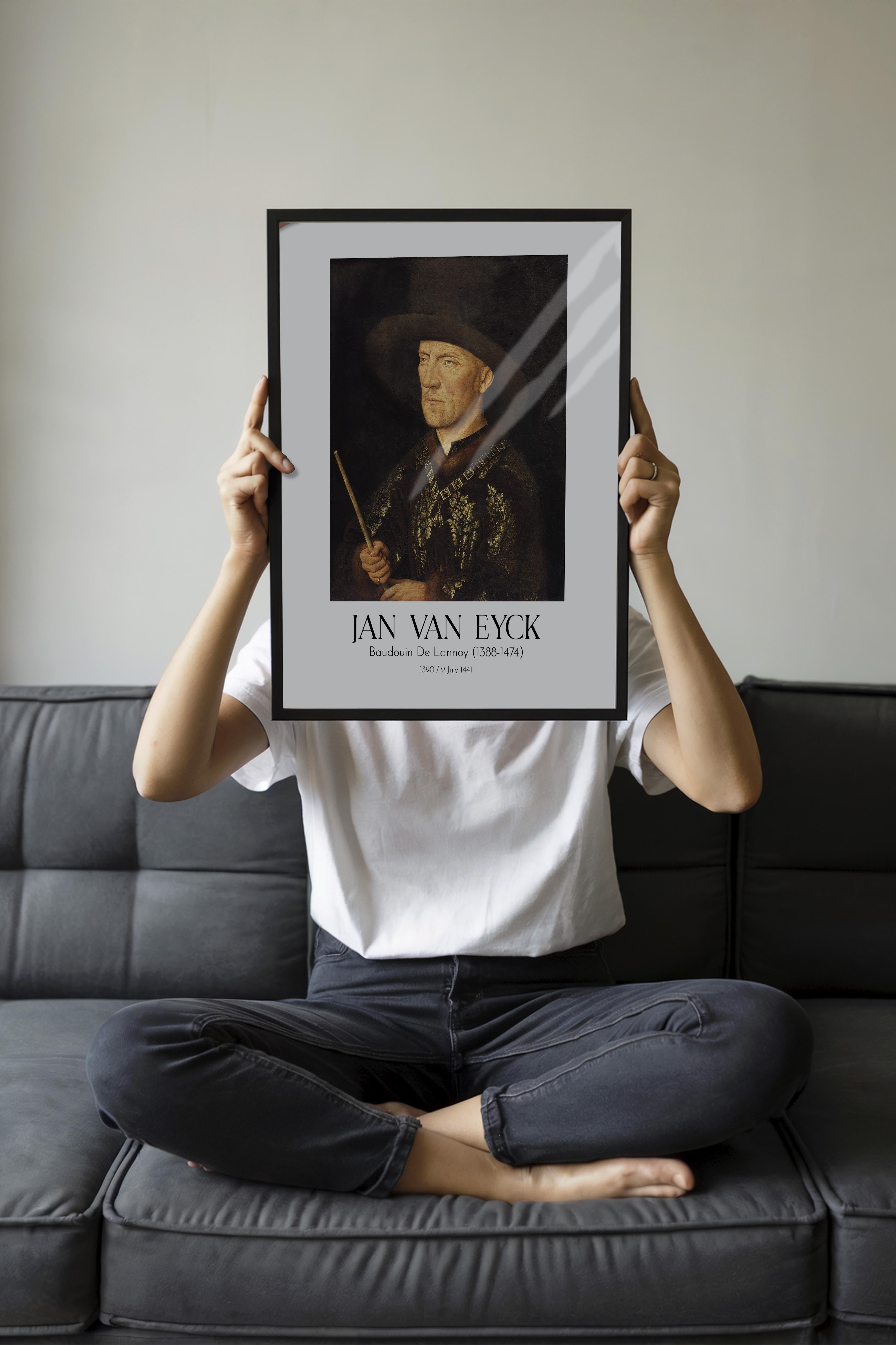 Jan Van Eyck - Baudouin De Lannoy (1388-1474), Siyah Çerçeveli Tablo, Sanat Serisi NO:112130