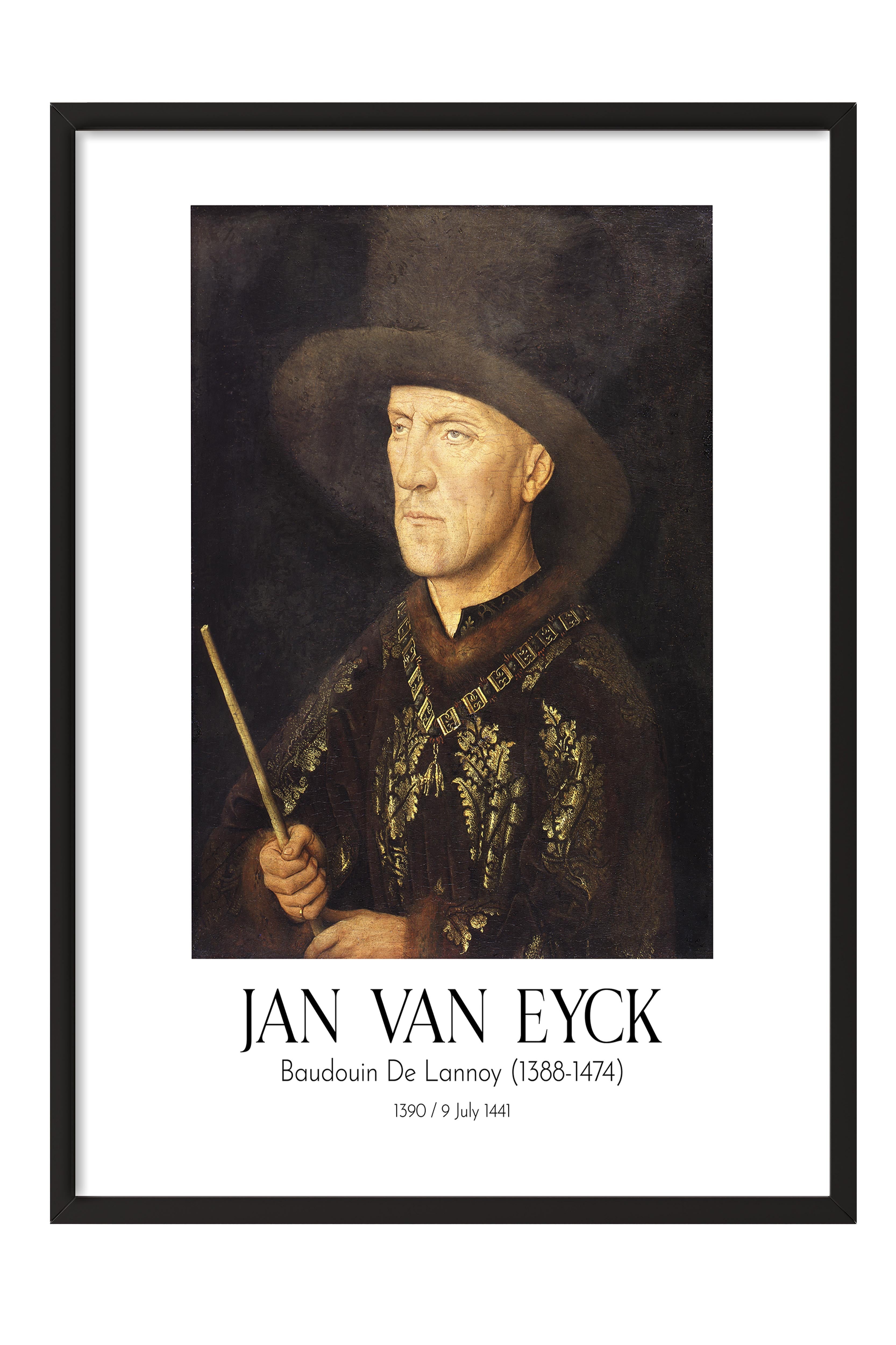 Jan Van Eyck - Baudouin De Lannoy (1388-1474), Siyah Çerçeveli Tablo, Sanat Serisi NO:112130