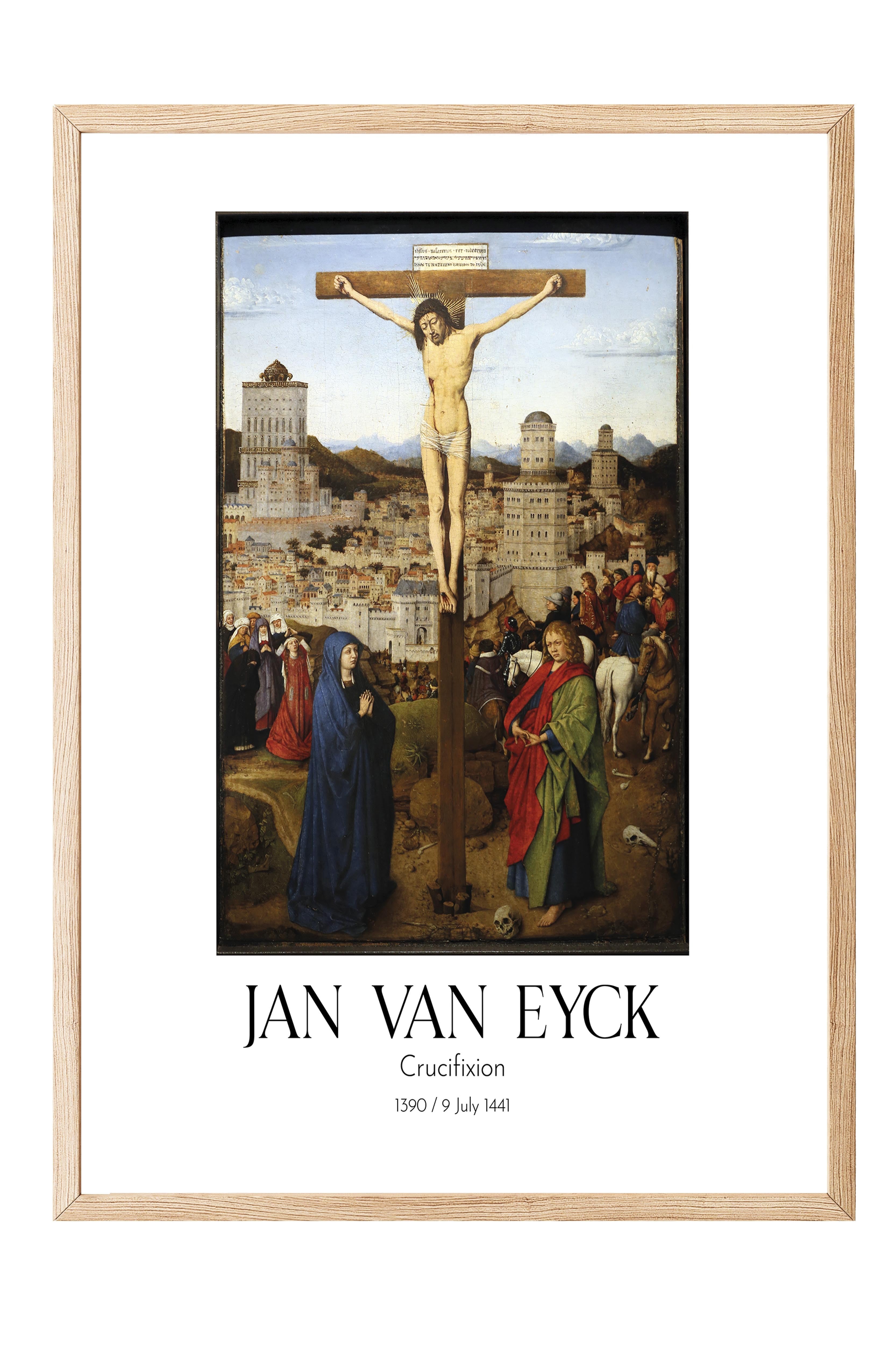 Jan Van Eyck - Crucifixion, Ahşap Çerçeveli Tablo, Sanat Serisi NO:112131