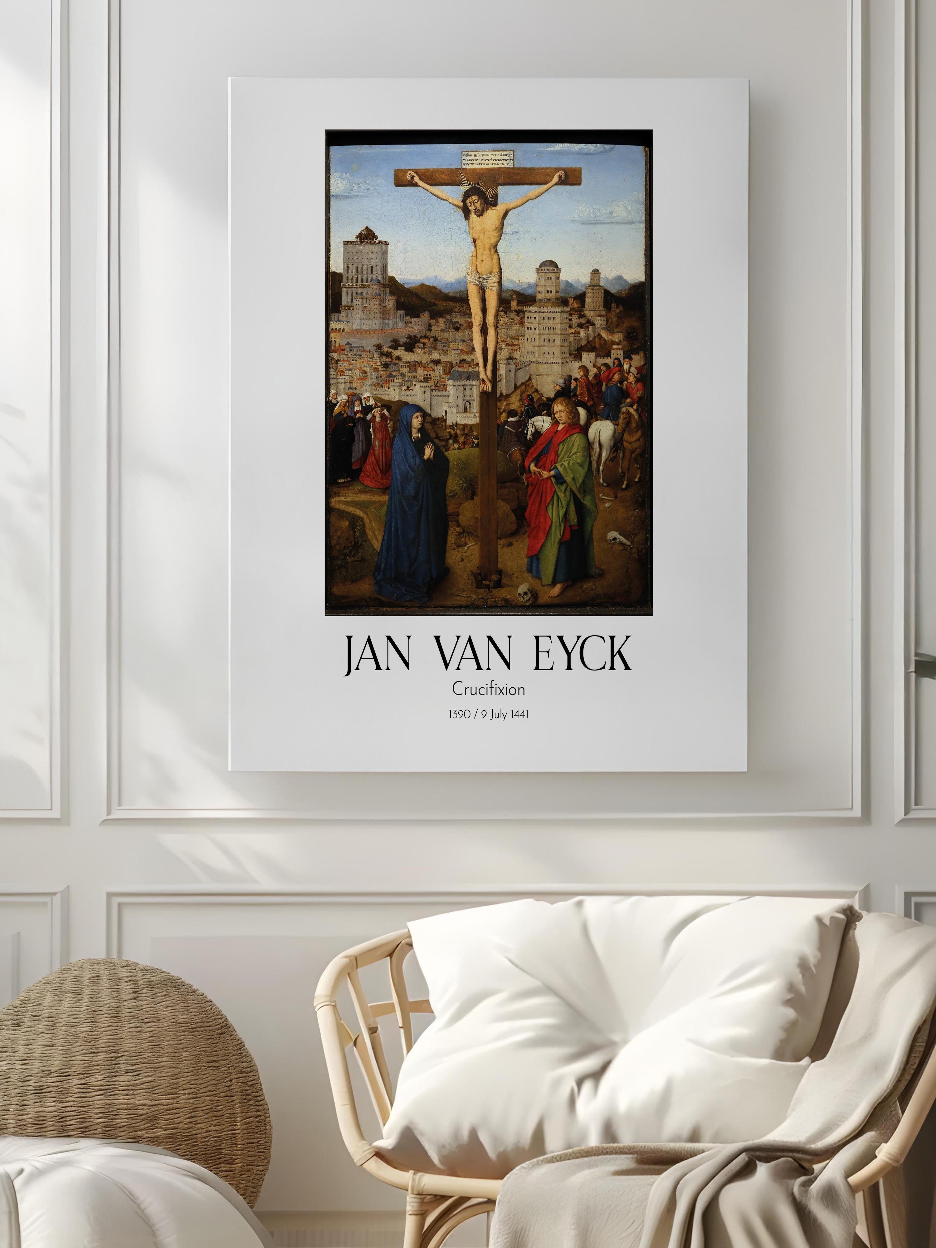 Jan Van Eyck - Crucifixion, Kanvas Tablo, Sanat Serisi NO:112131