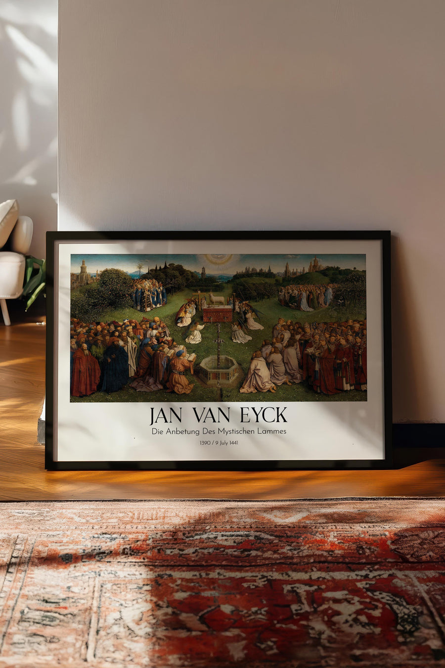 Jan Van Eyck - Die Anbetung Des Mystischen Lammes, Siyah Çerçeveli Tablo, Sanat Serisi NO:112164