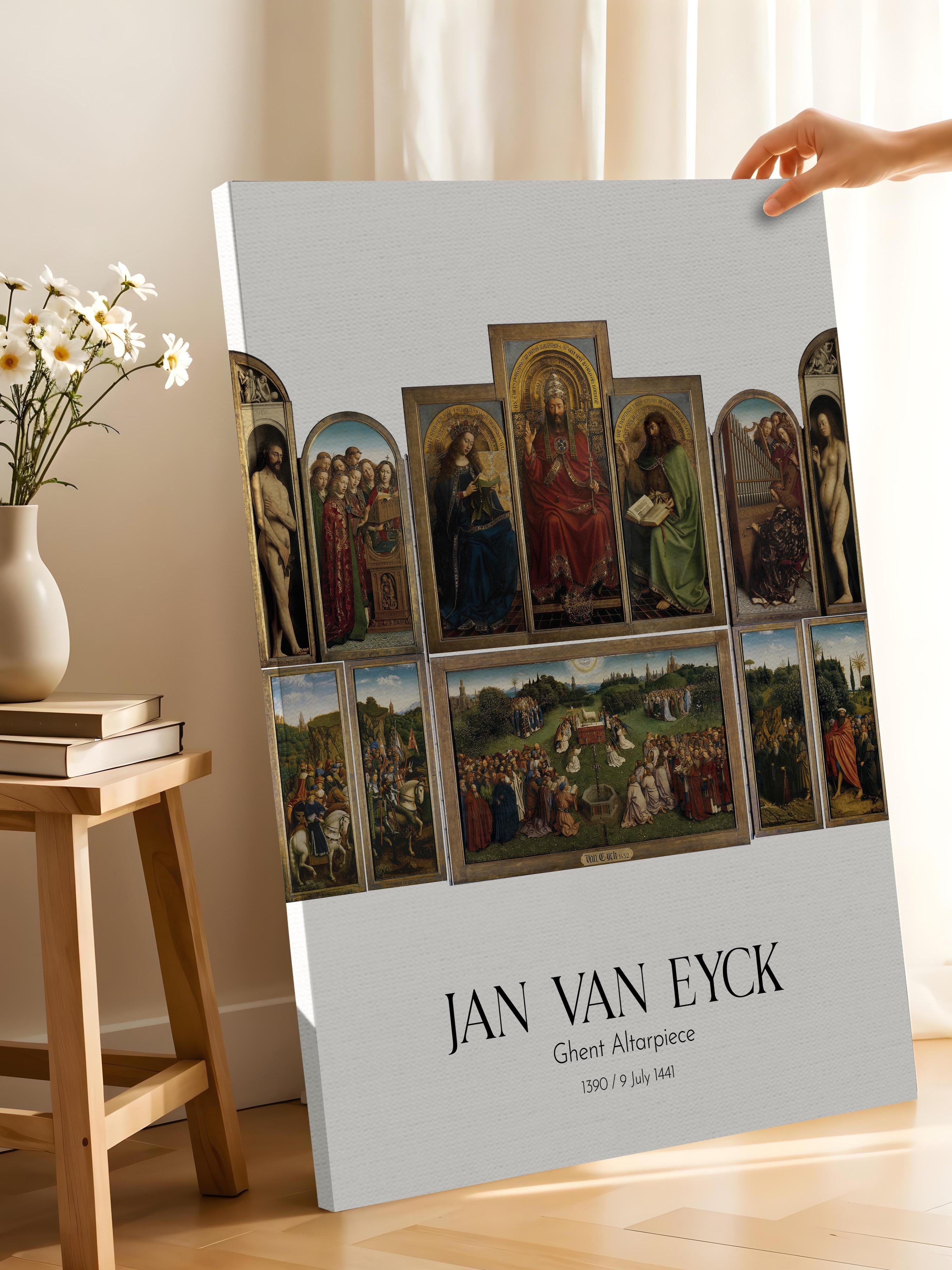 Jan Van Eyck - Ghent Altarpiece, Kanvas Tablo, Sanat Serisi NO:112132