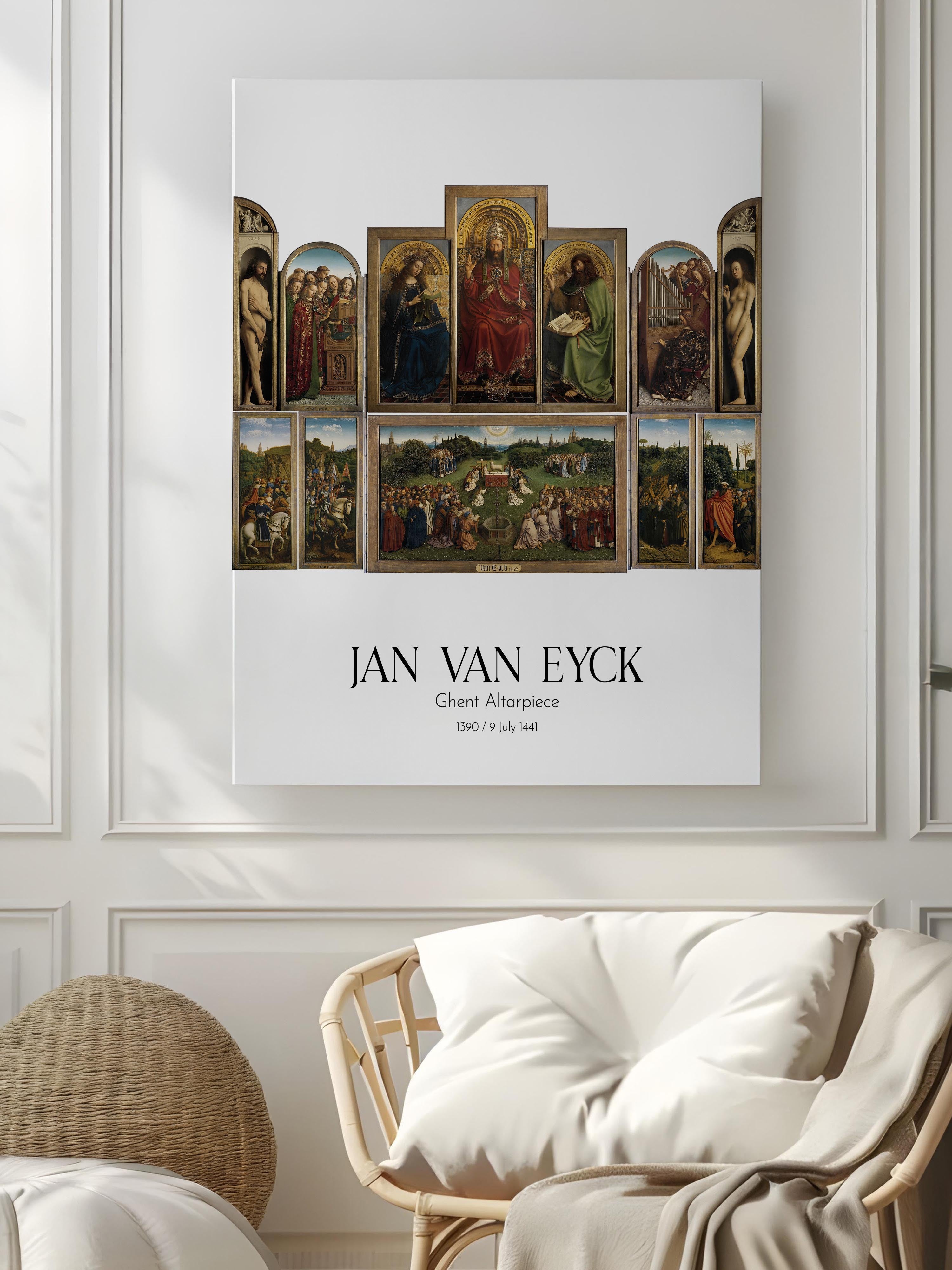 Jan Van Eyck - Ghent Altarpiece, Kanvas Tablo, Sanat Serisi NO:112132