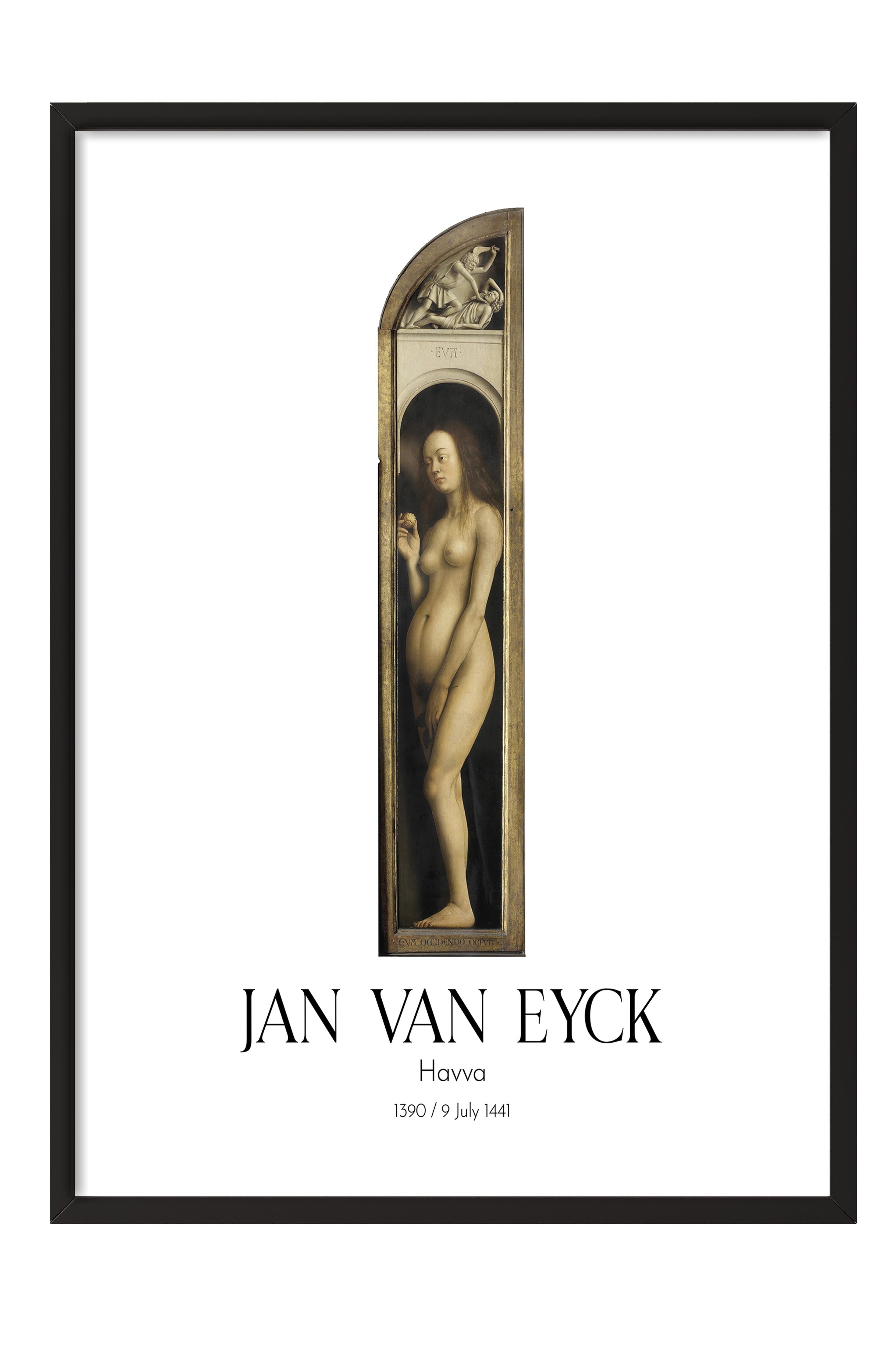 Jan Van Eyck - Havva, Siyah Çerçeveli Tablo, Sanat Serisi NO:112133