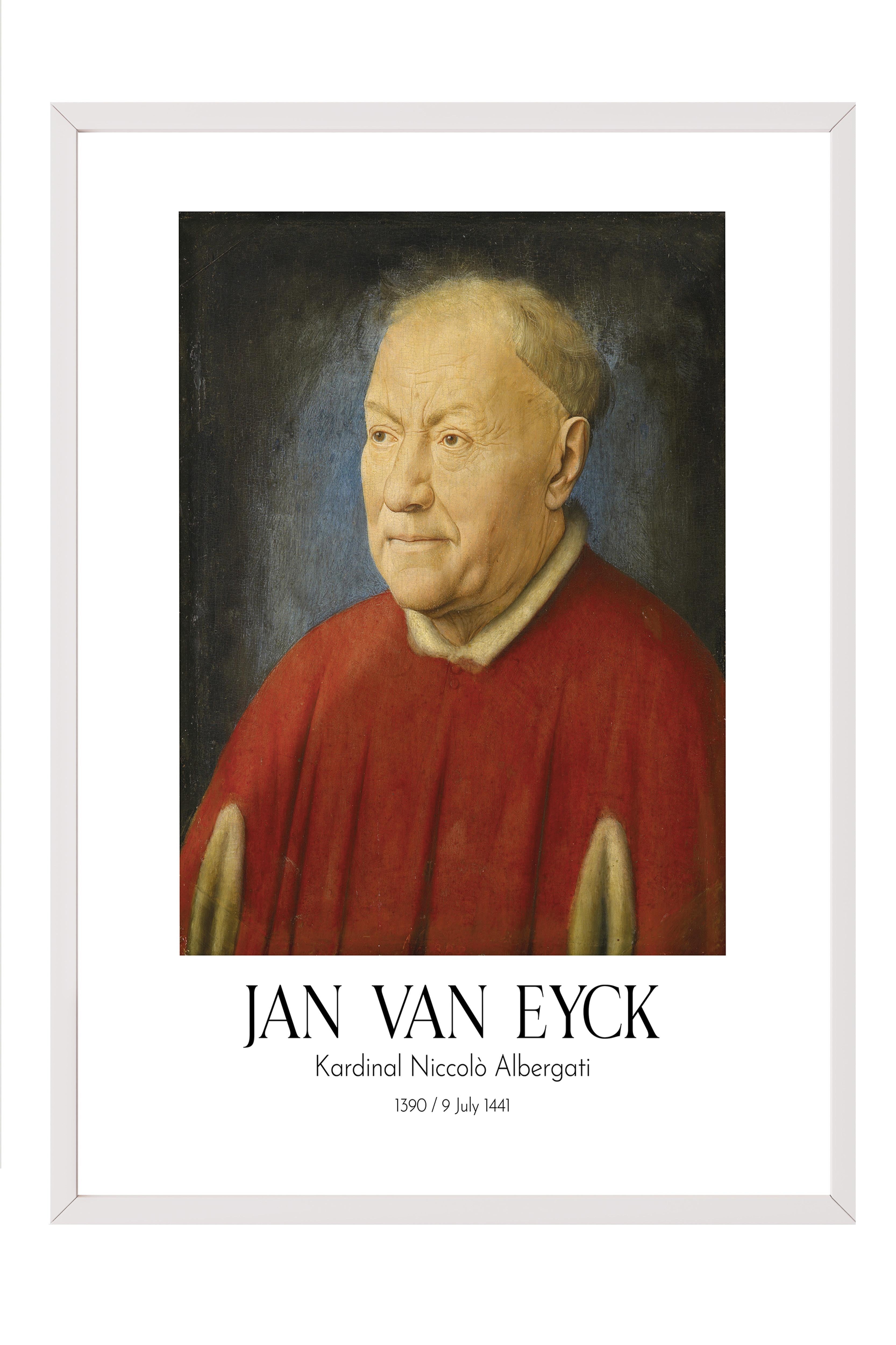 Jan Van Eyck - Kardinal Niccolò Albergati, Beyaz Çerçeveli Tablo, Sanat Serisi NO:112135