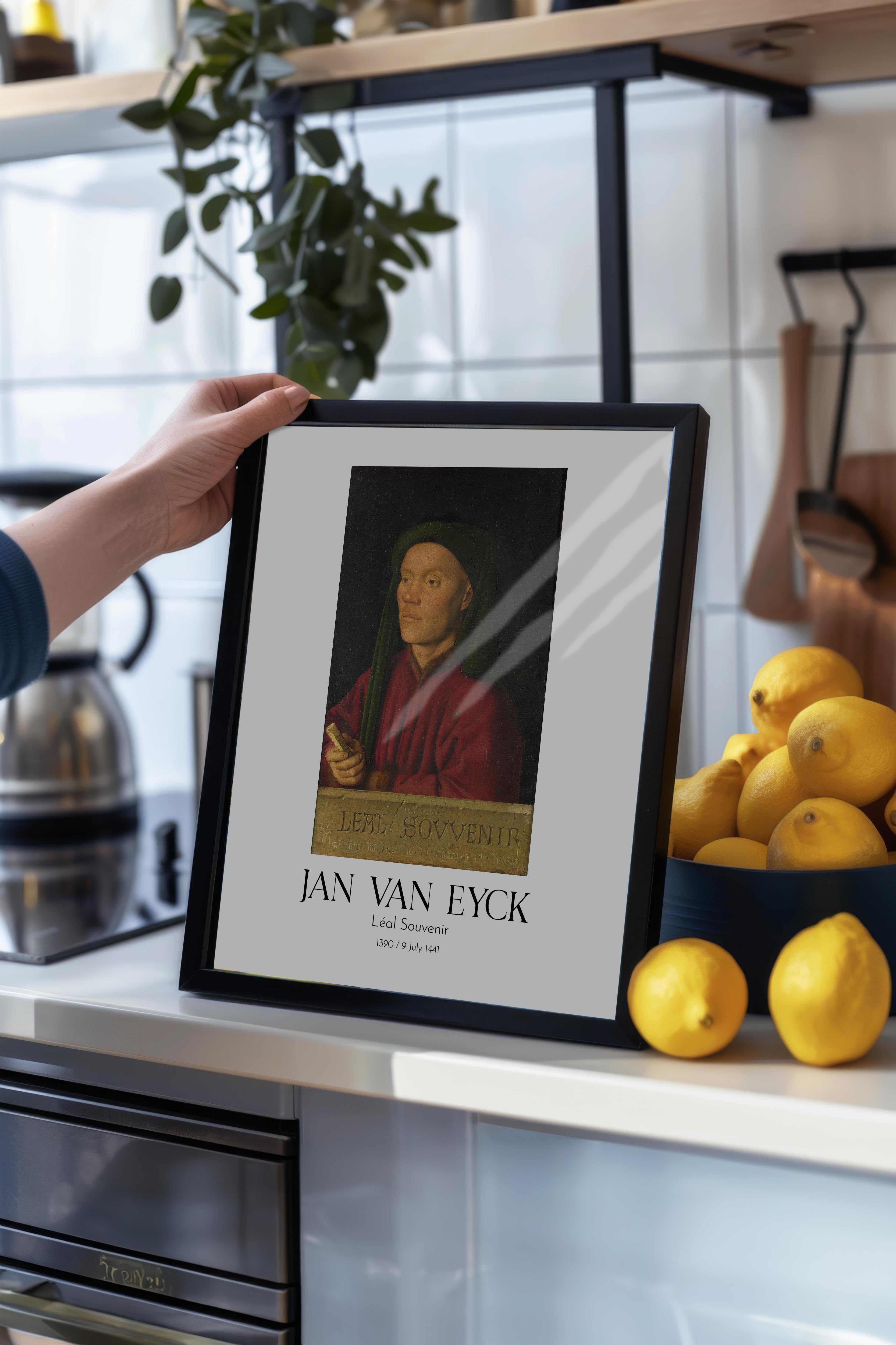 Jan Van Eyck - Léal Souvenir, Siyah Çerçeveli Tablo, Sanat Serisi NO:112136