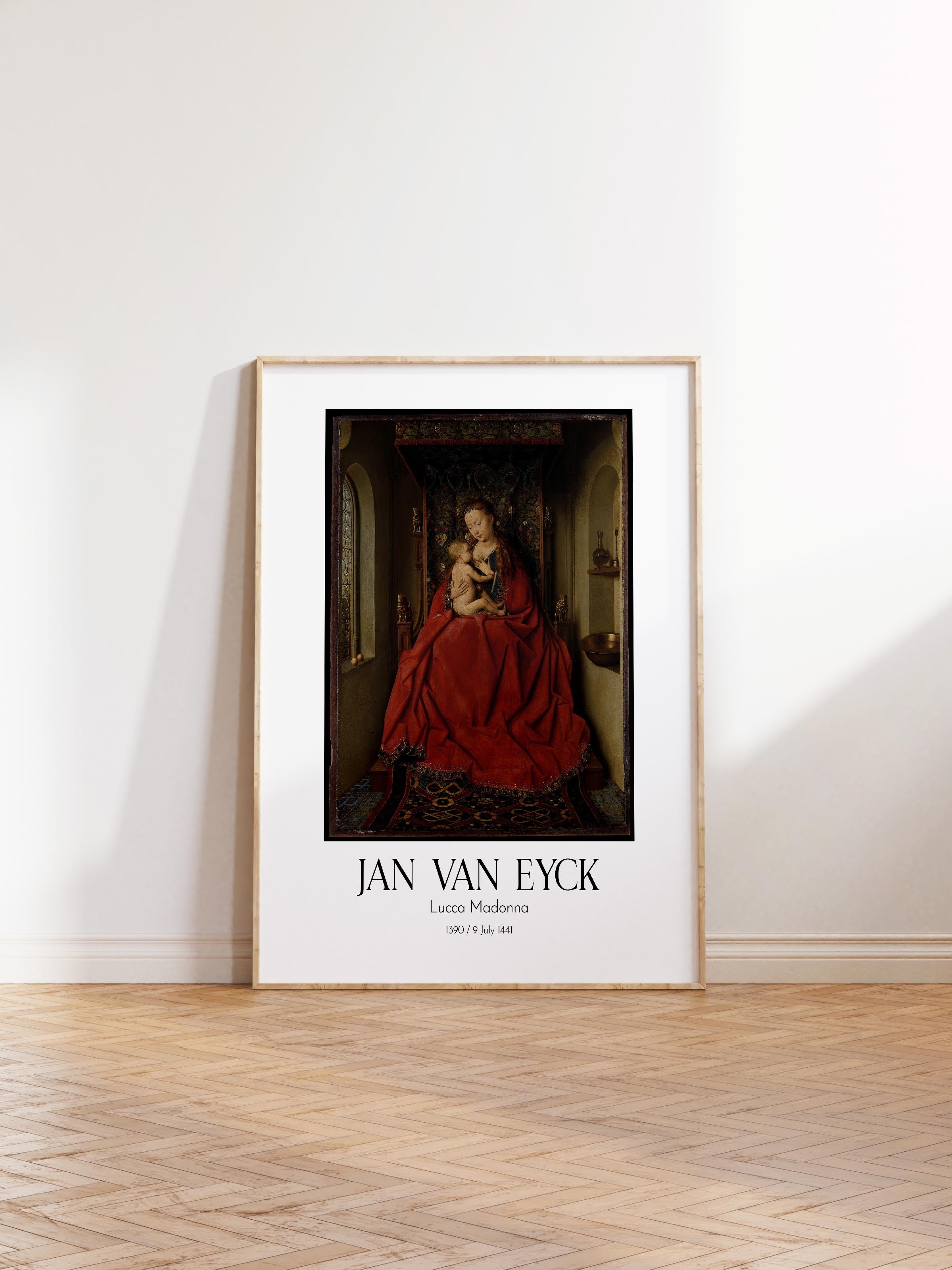 Jan Van Eyck - Lucca Madonna, Ahşap Çerçeveli Tablo, Sanat Serisi NO:112137