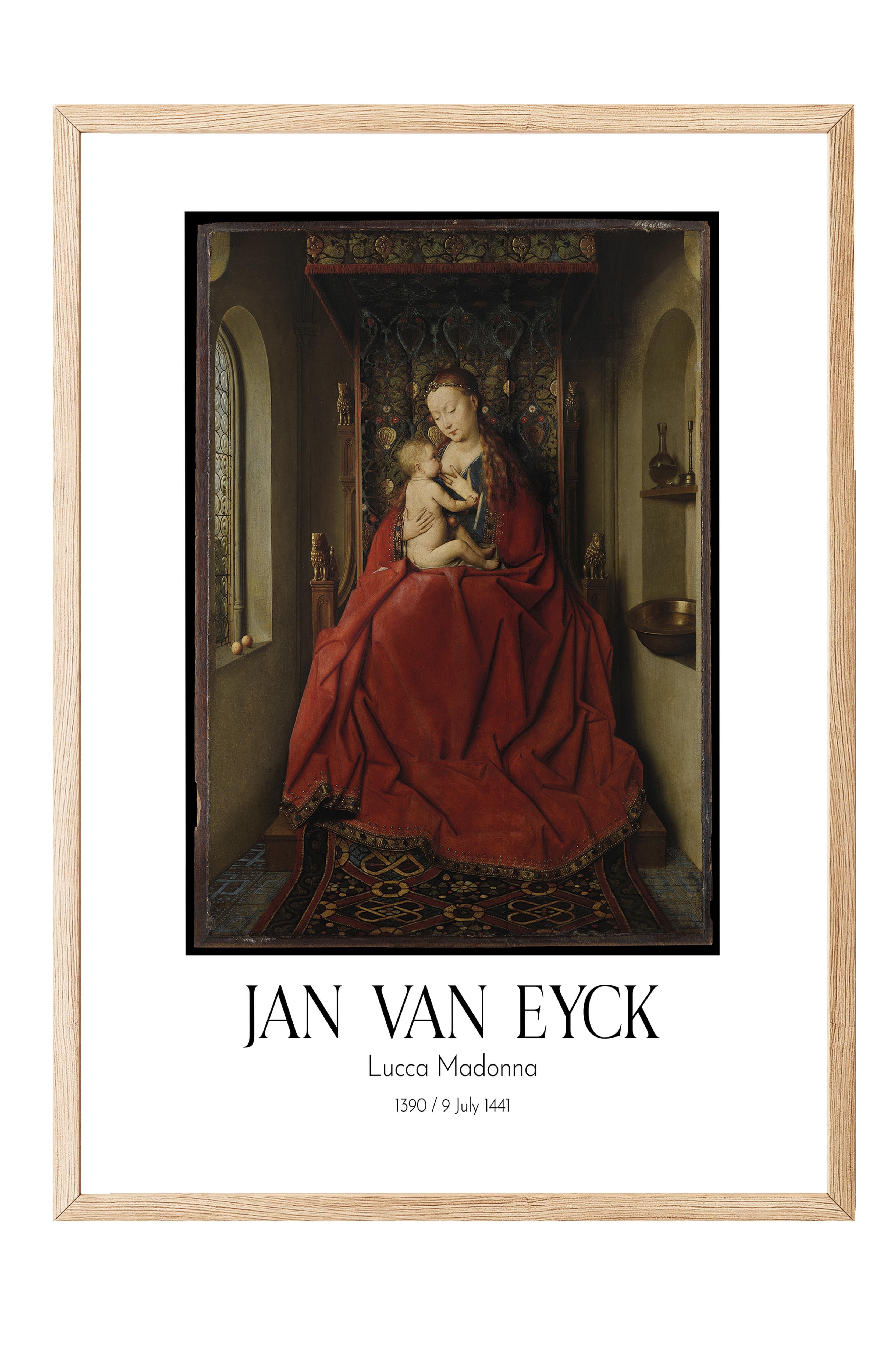 Jan Van Eyck - Lucca Madonna, Ahşap Çerçeveli Tablo, Sanat Serisi NO:112137