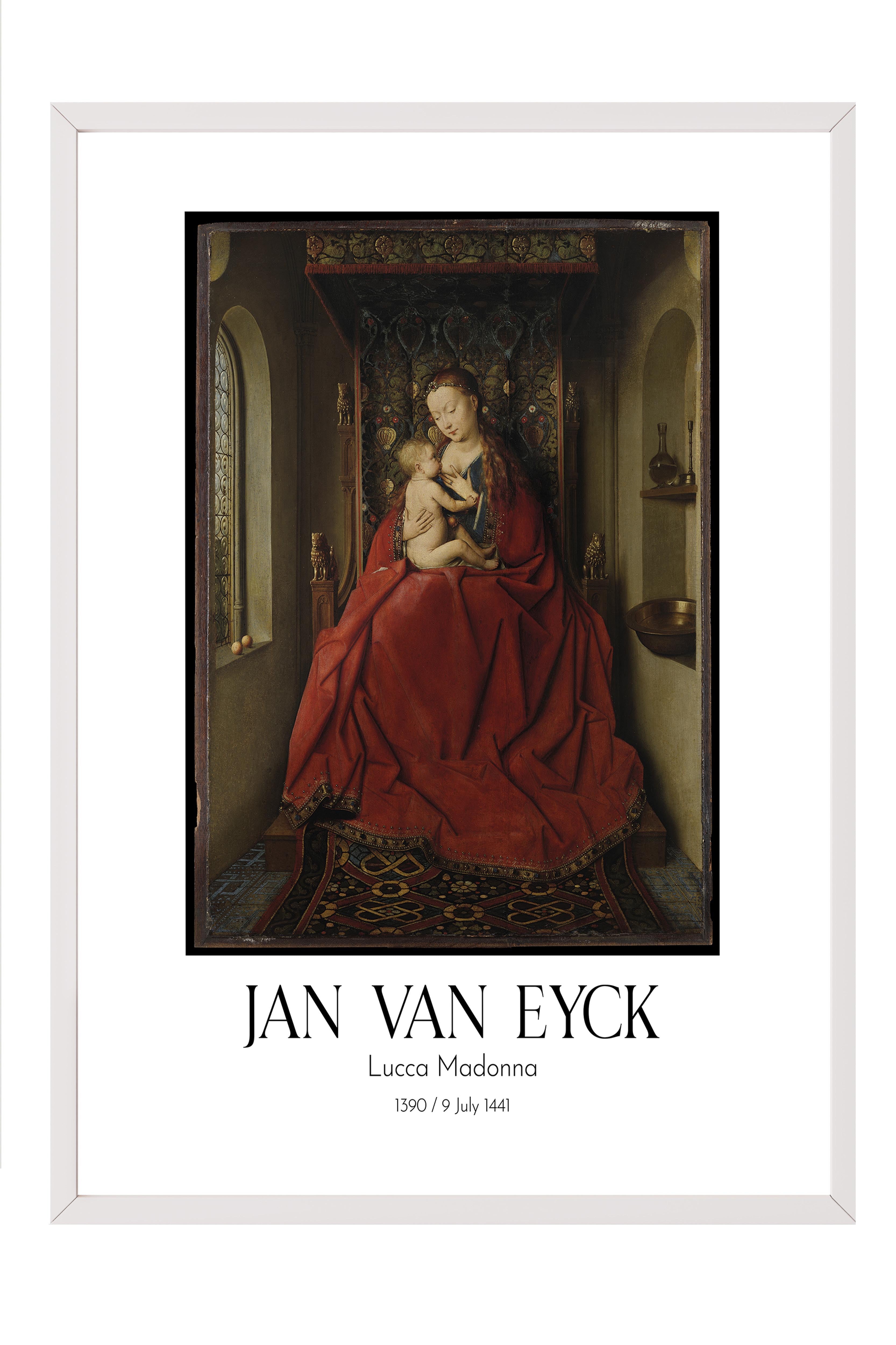 Jan Van Eyck - Lucca Madonna, Beyaz Çerçeveli Tablo, Sanat Serisi NO:112137
