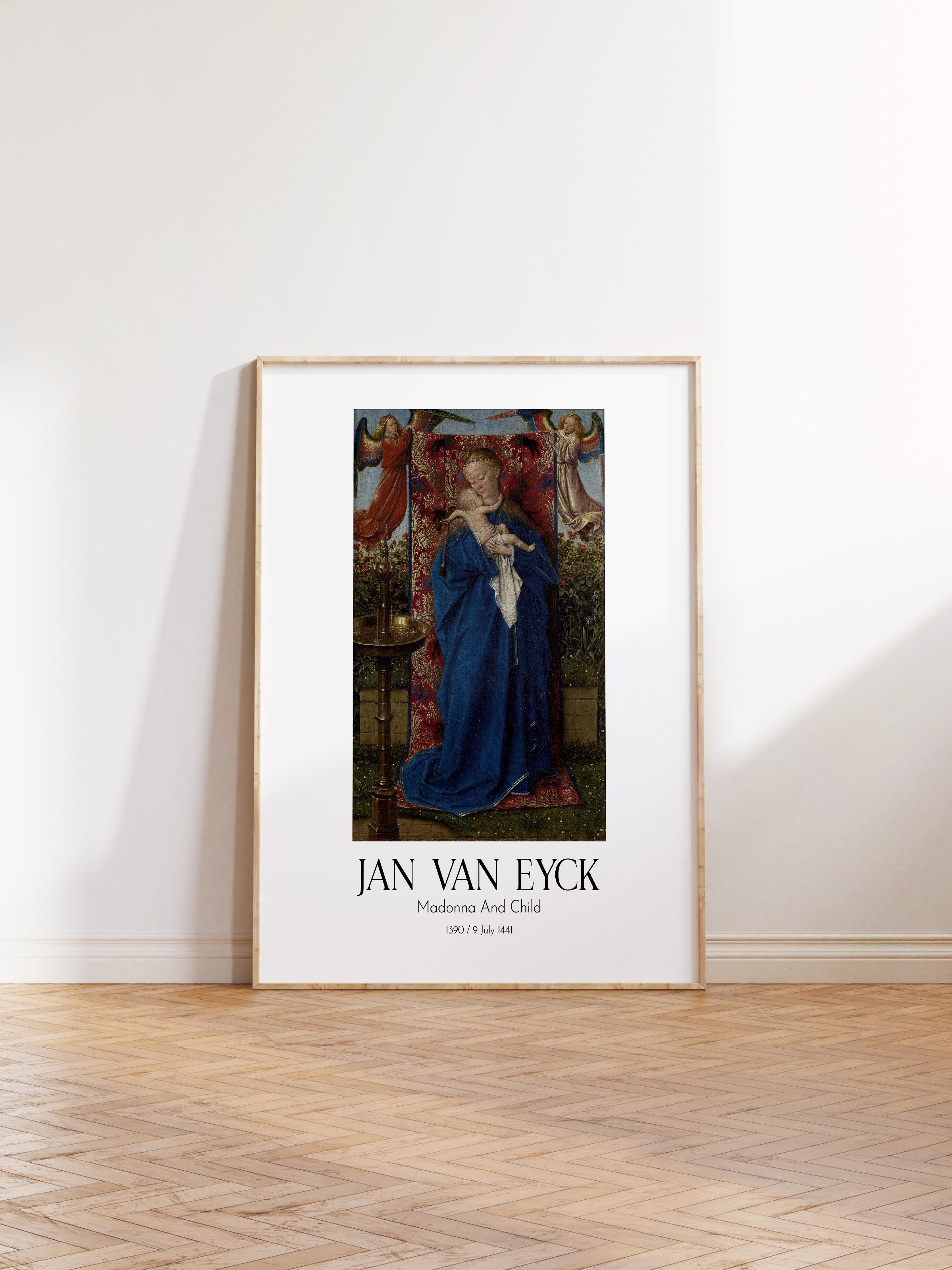 Jan Van Eyck - Madonna And Child, Ahşap Çerçeveli Tablo, Sanat Serisi NO:112138