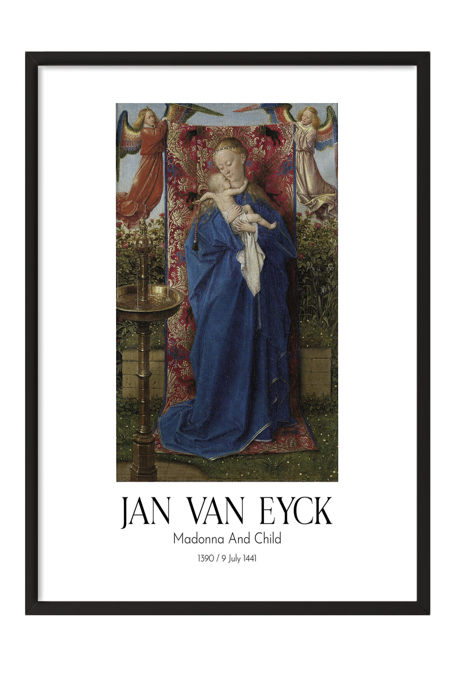 Jan Van Eyck - Madonna And Child, Siyah Çerçeveli Tablo, Sanat Serisi NO:112138