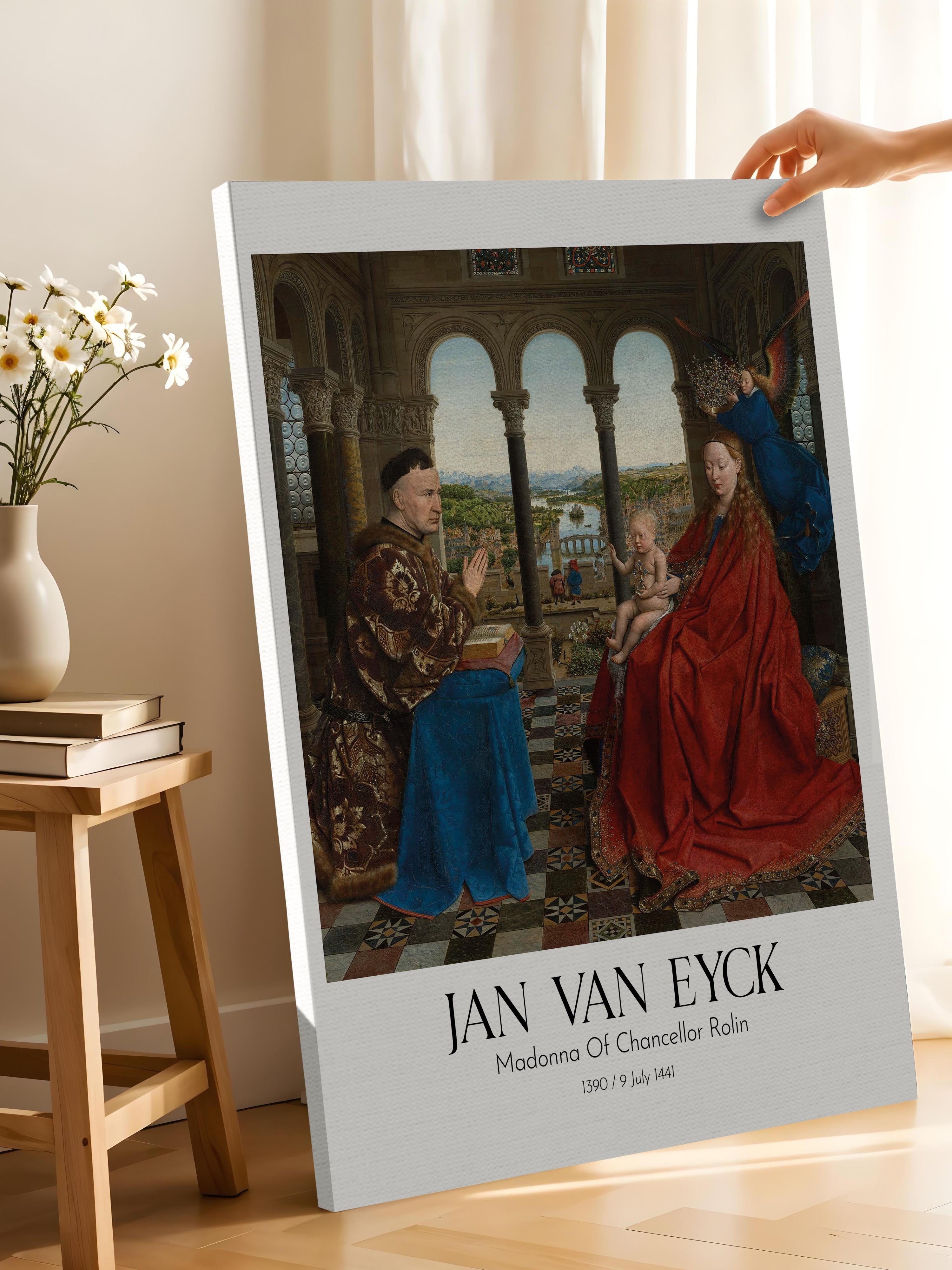 Jan Van Eyck - Madonna Of Chancellor Rolin, Kanvas Tablo, Sanat Serisi NO:112127
