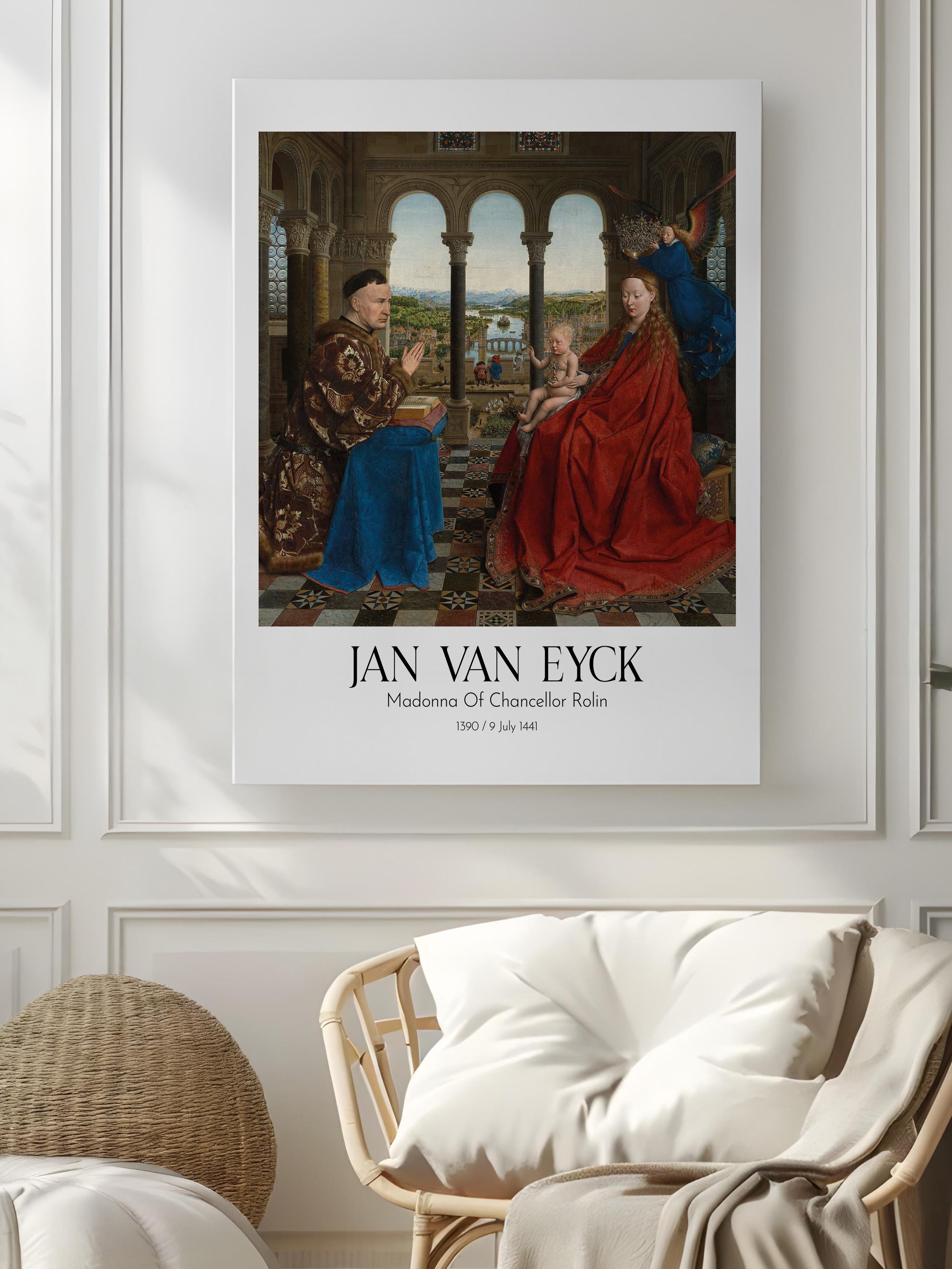 Jan Van Eyck - Madonna Of Chancellor Rolin, Kanvas Tablo, Sanat Serisi NO:112127