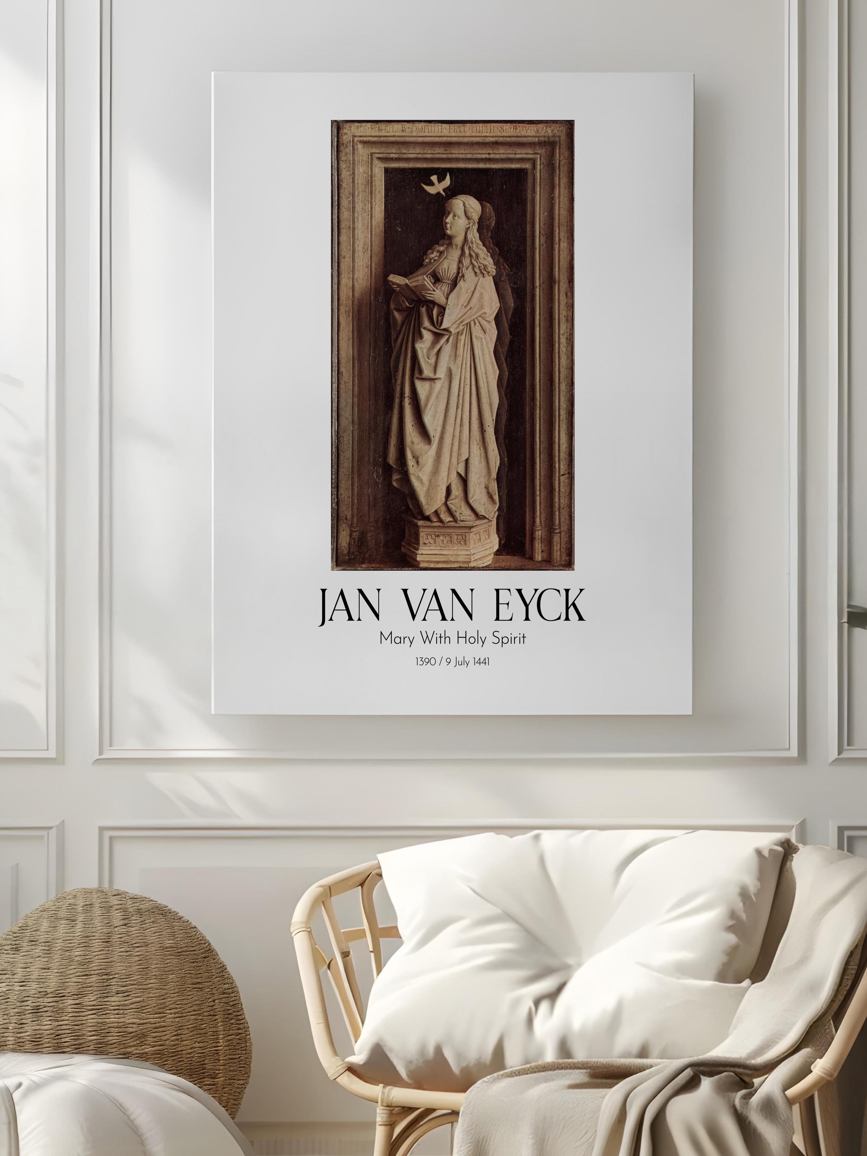 Jan Van Eyck - Mary With Holy Spirit, Kanvas Tablo, Sanat Serisi NO:112140
