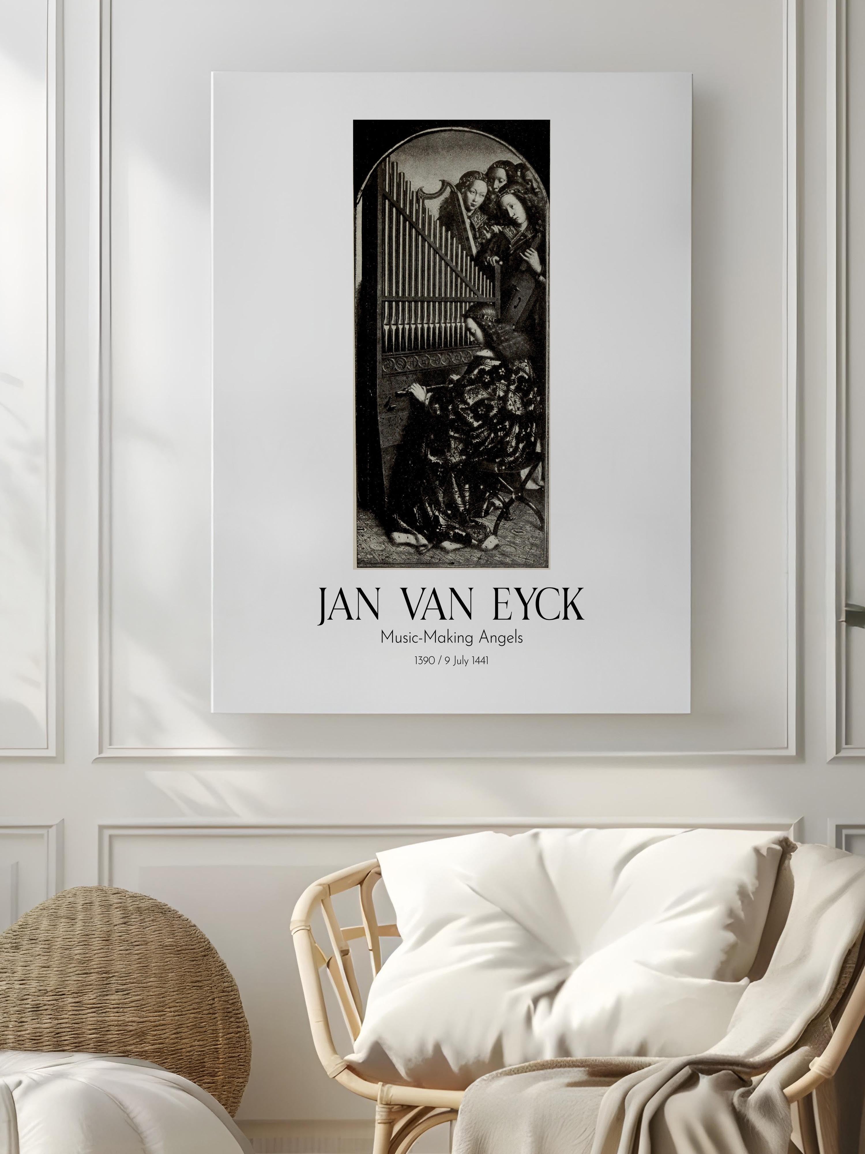 Jan Van Eyck - Music-Making Angels - Black, Kanvas Tablo, Sanat Serisi NO:112141
